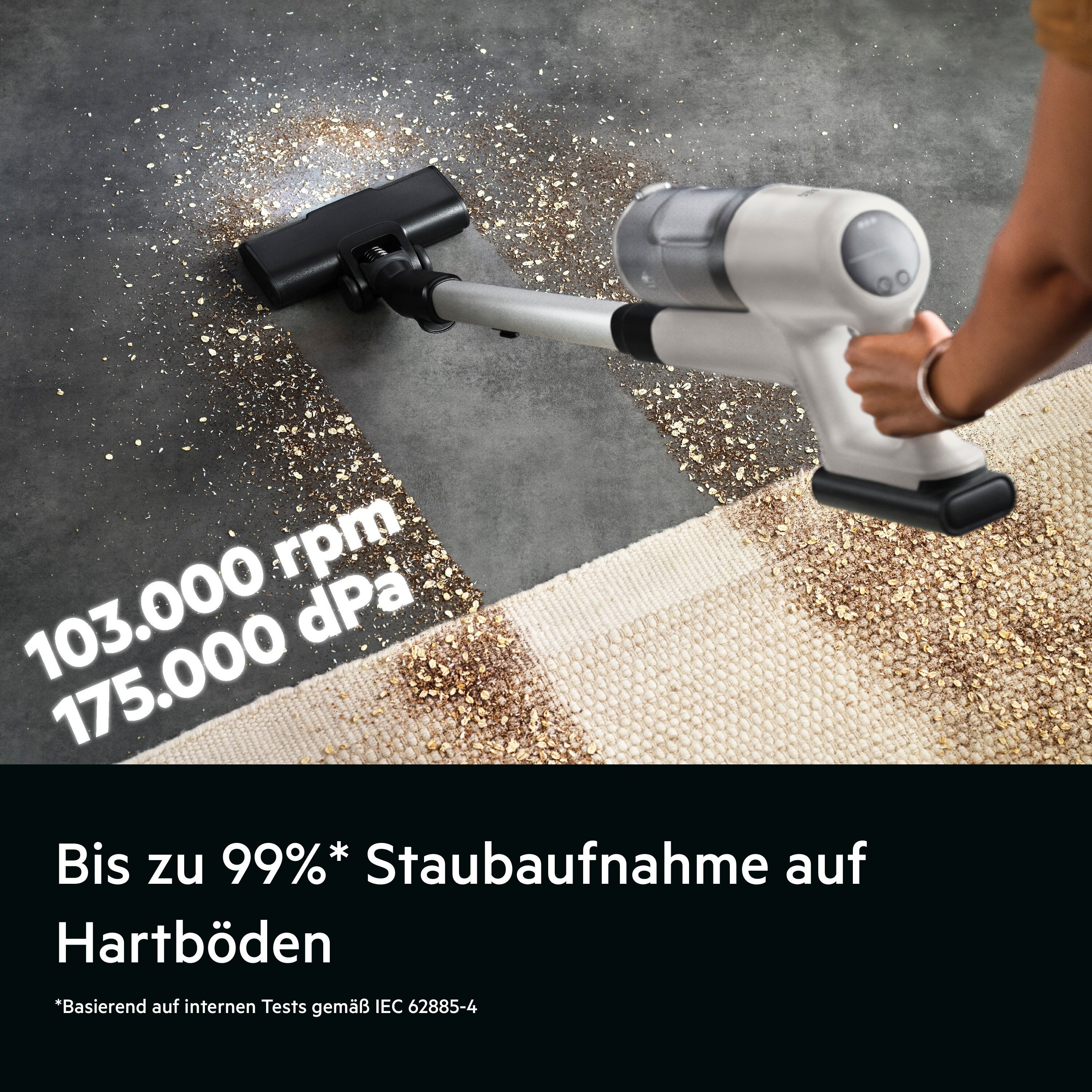 AEG Akku-Hand-und Stielstaubsauger 6000 AKKU-STAUBSAUGER (AP61HB21SH), 255 W, beutellos, sehr leicht 2,5 kg, 53 % Recyclingmaterial, bis zu 50 Min. Laufzeit