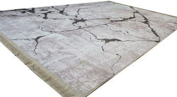 Teppich Sultan 0063, RESITAL The Voice of Carpet, rechteckig, Höhe: 9 mm, Flachgewebe, bedruckt, Marmor Design, mit Fransen, waschbar