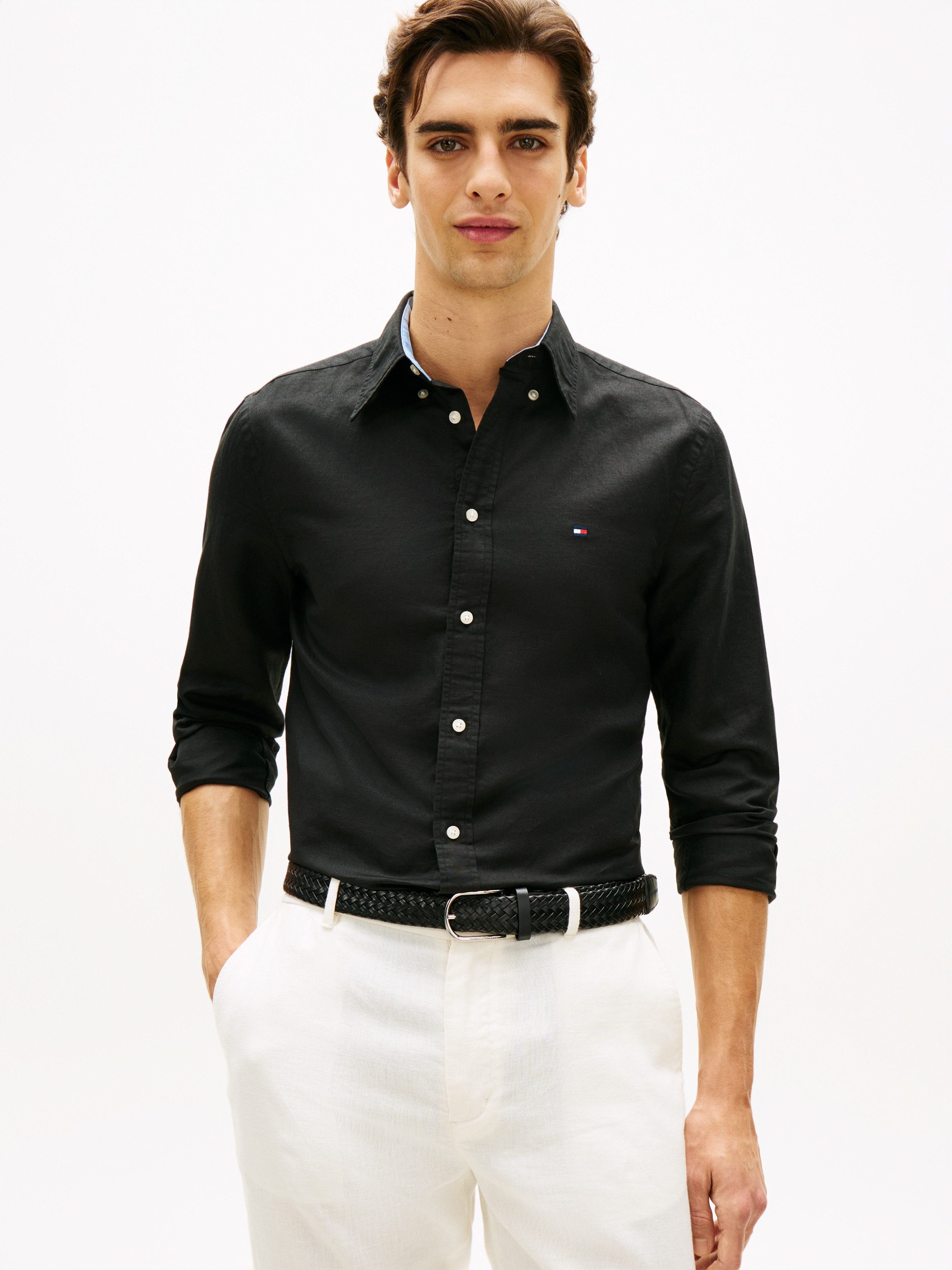 Langarmhemd LINEN BLEND SOLID BTD