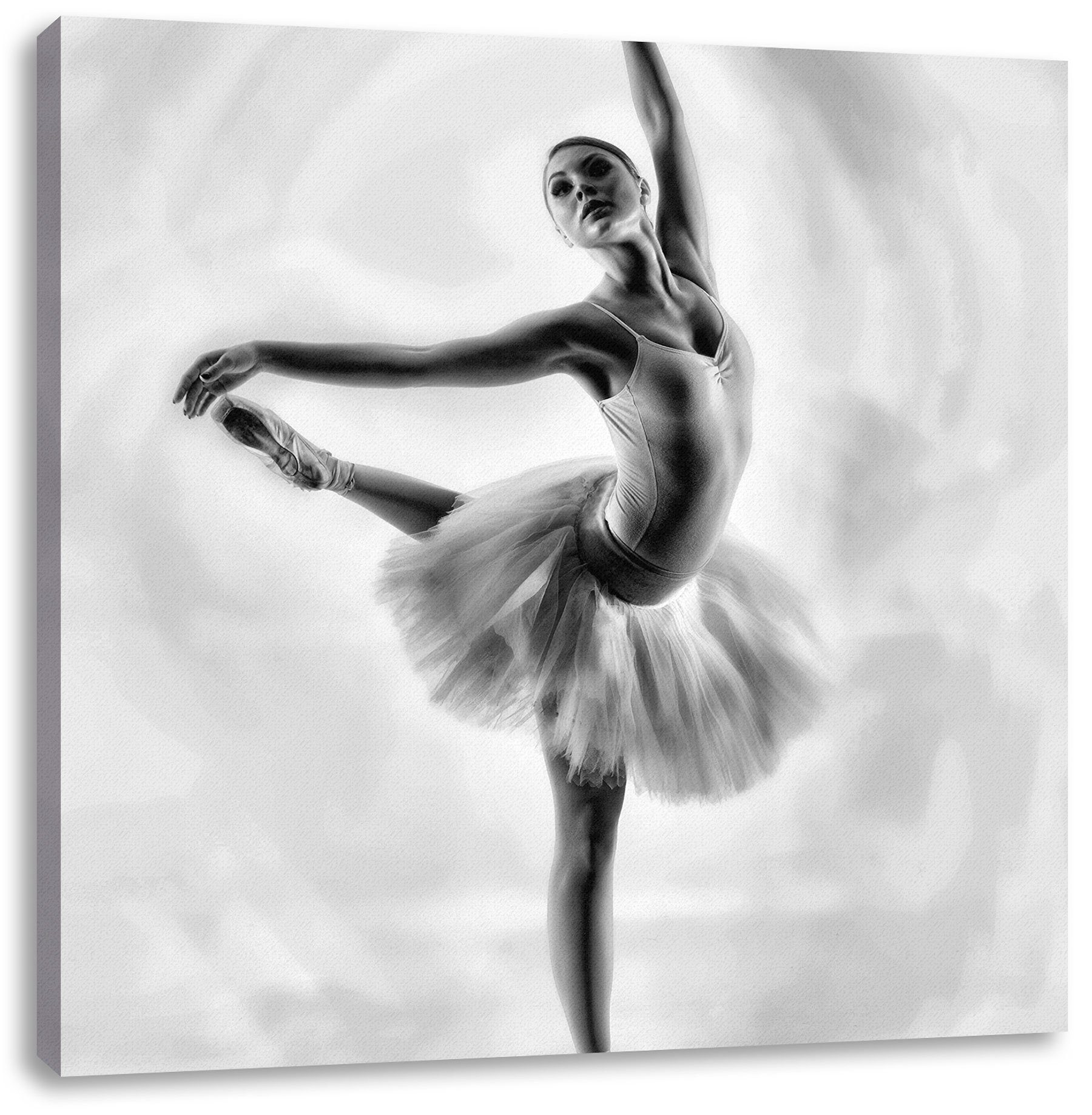 Pixxprint Leinwandbild Zackenaufhänger Ballerina, St), bespannt, (1 Ästhetische Ästhetische inkl. Ballerina fertig Leinwandbild