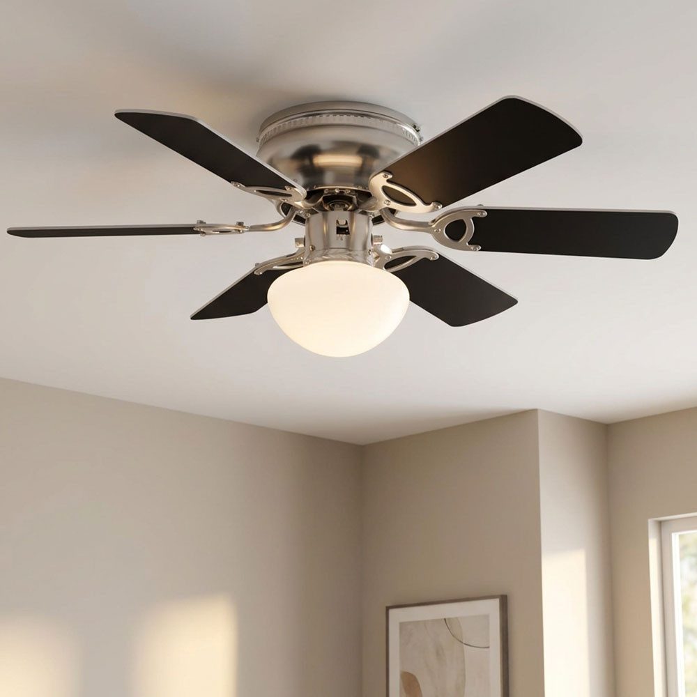 V-TAC Deckenventilator, Leiser Decken Ventilator Zugschalter Leuchte Kühler Wärmer Lüfter