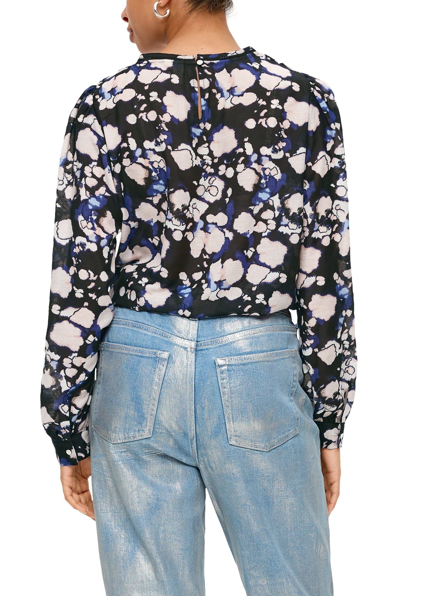 QS Shirtbluse mit Allover-Druck günstig online kaufen
