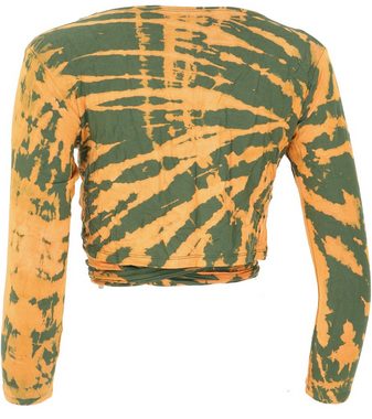 Guru-Shop Longsleeve Batik Wickeltop, Yogatop, Langarmshirt -.. alternative Bekleidung