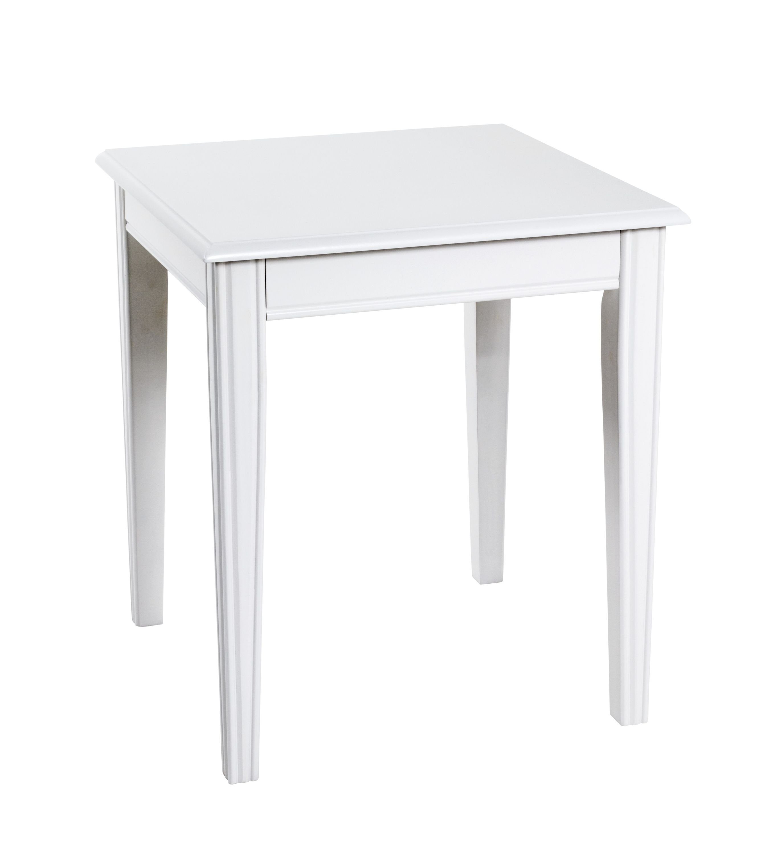 BHT 45x51x45 Möbel Beistelltisch HAKU cm) weiß cm (BHT Beistelltisch Beistelltisch, weiß 45x51x45 HAKU