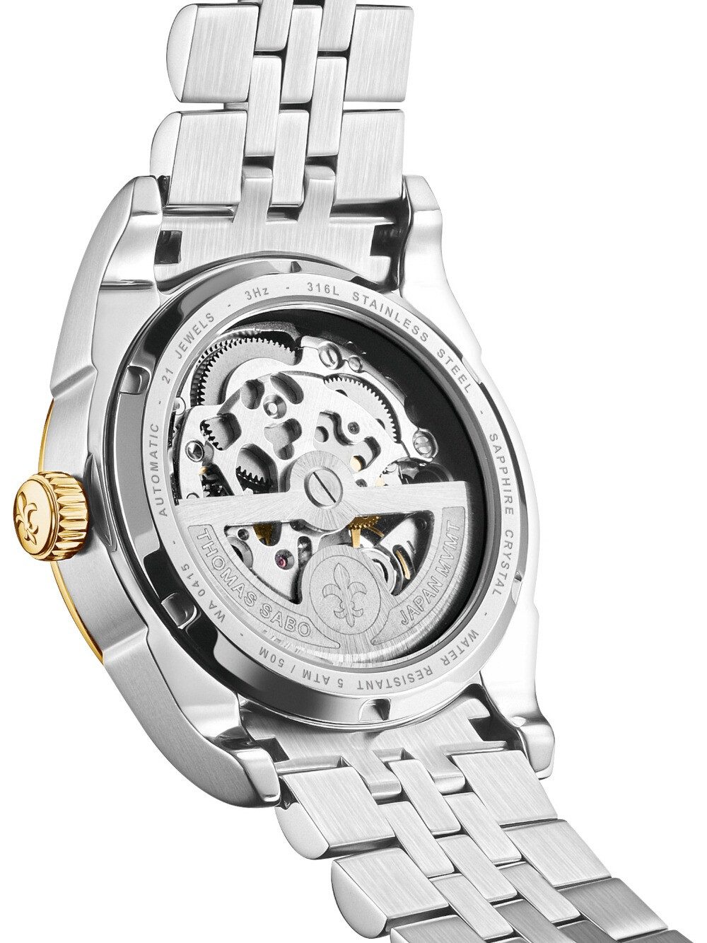 THOMAS SABO Automatikuhr Thomas Sabo WA0415-291-203 Unisex Automatik mit Lilienemblem 36mm 5AT Thomas Sabo WA0415-291-203 Unisex Automatik mit Lilienemblem 36mm 5ATM