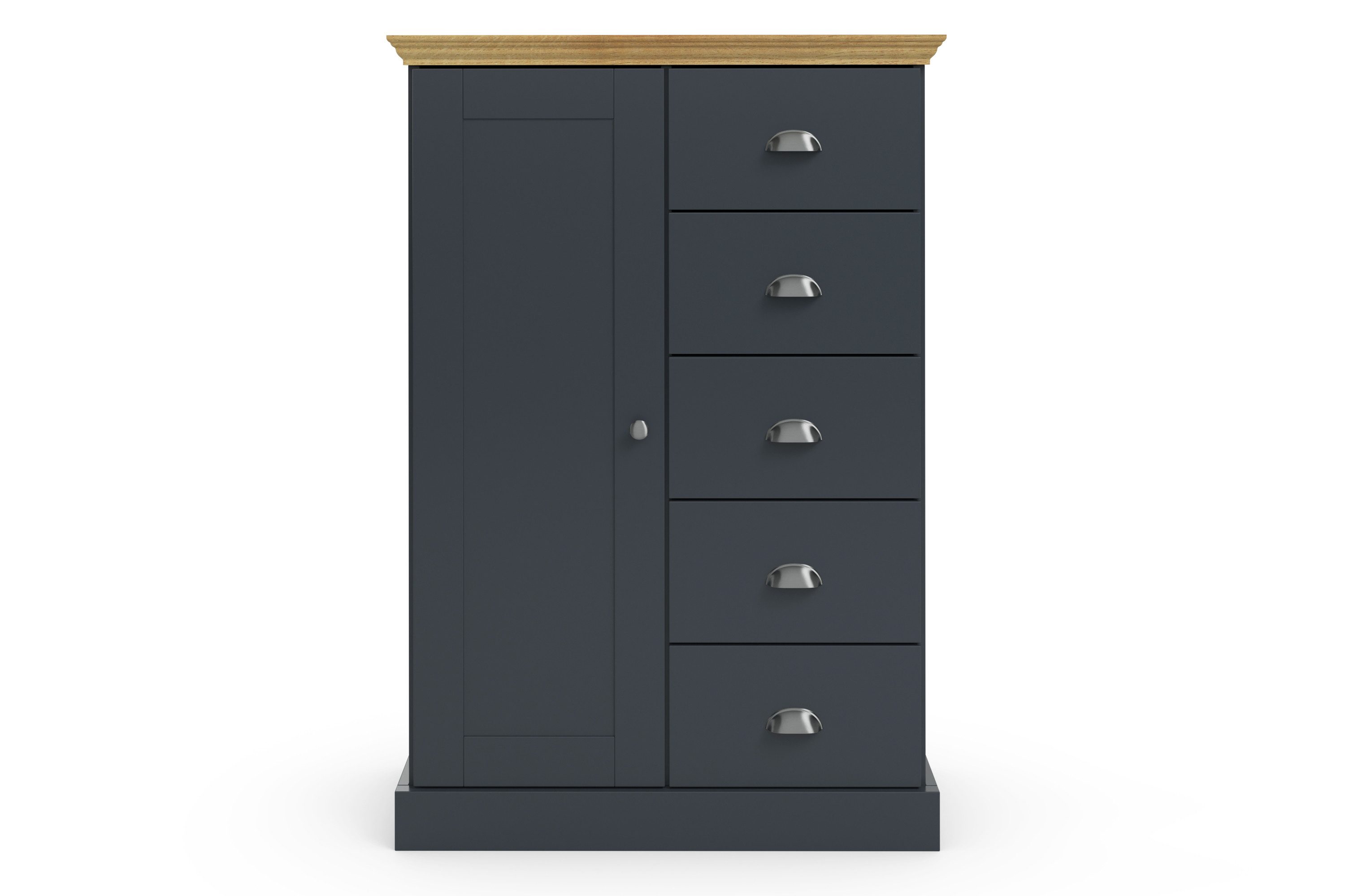 OTTO home Kommode Motala, 5 Schubladen und 2 verstellbare Einlegeböden, Breite 75cm, Höhe 110cm