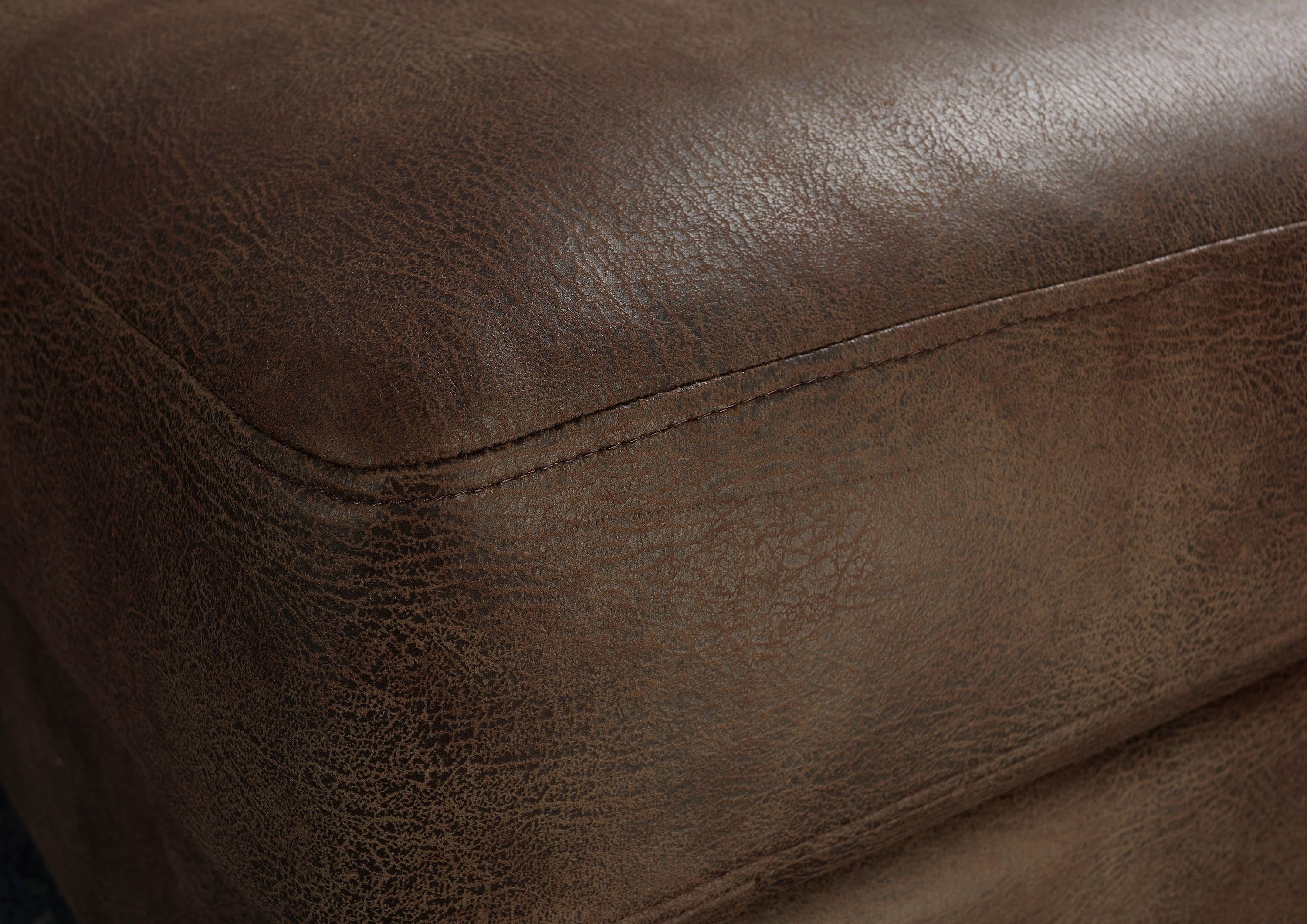 Massivmoebel24 Ecksofa, Ecksofa inklusive Kissen 266x216x90 braun Antik Optik HAVANNA