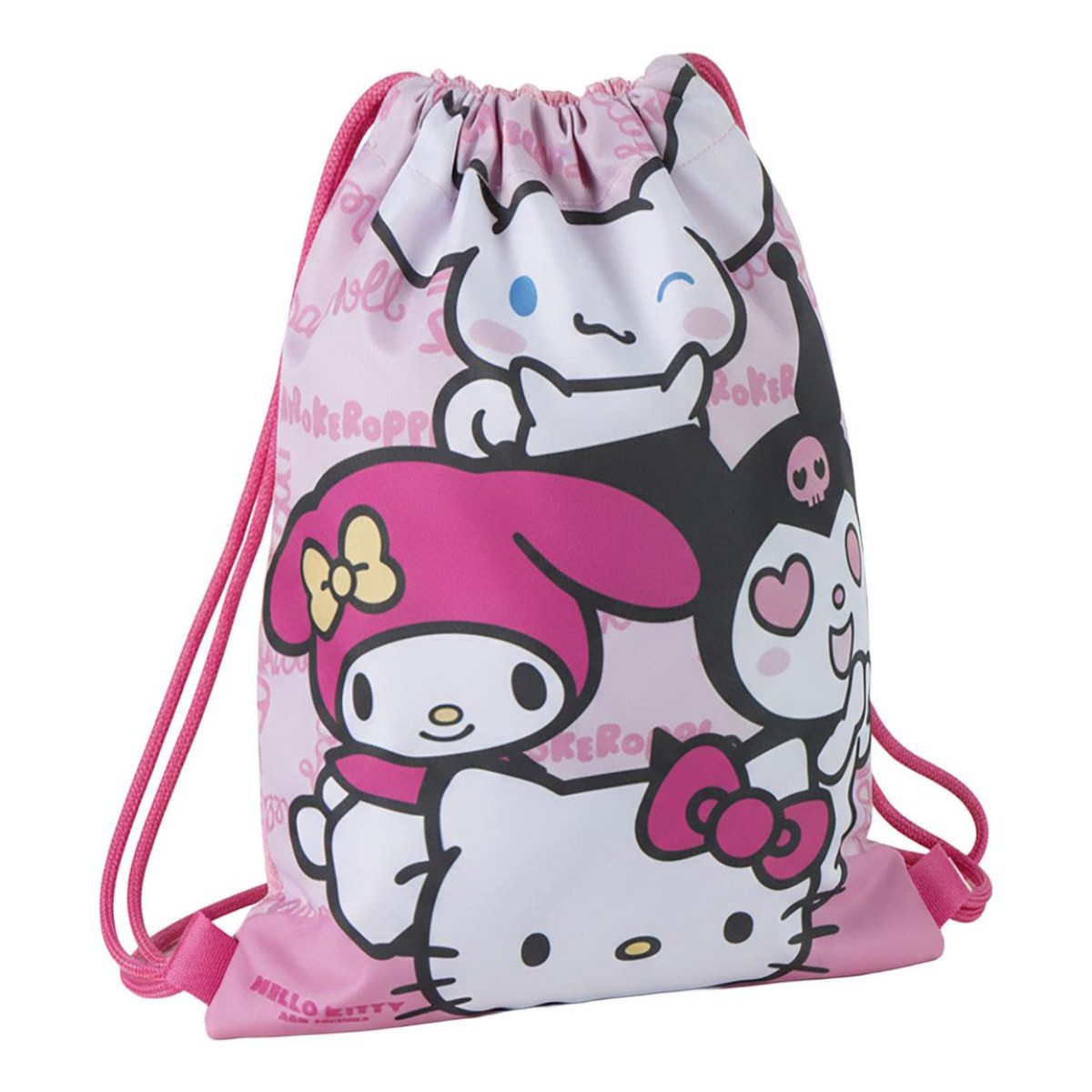 Hello Kitty Turnbeutel Beutel Kinder 25 × 32 cm leichte Tasche mit Fan Motiv für unterwegs (Packung)