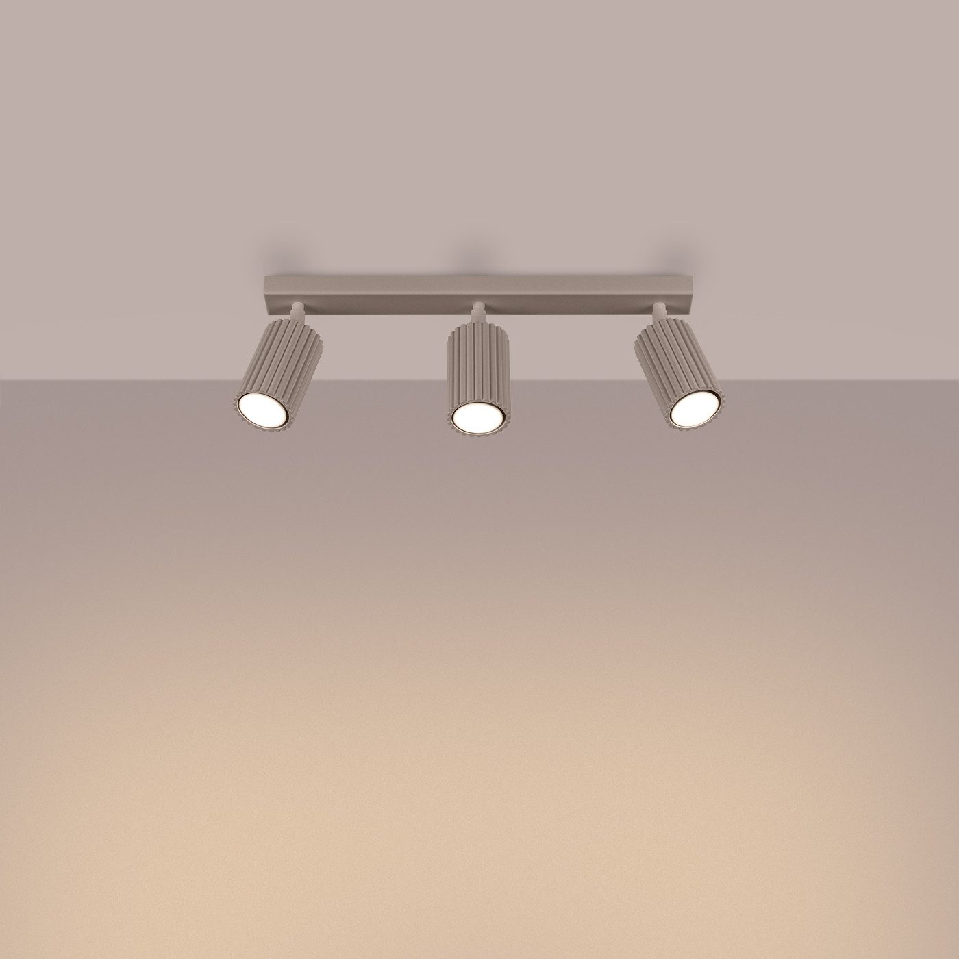 SOLLUX lighting Deckenleuchte Plafond Karbon 3L Taupe, Nicht enthalten