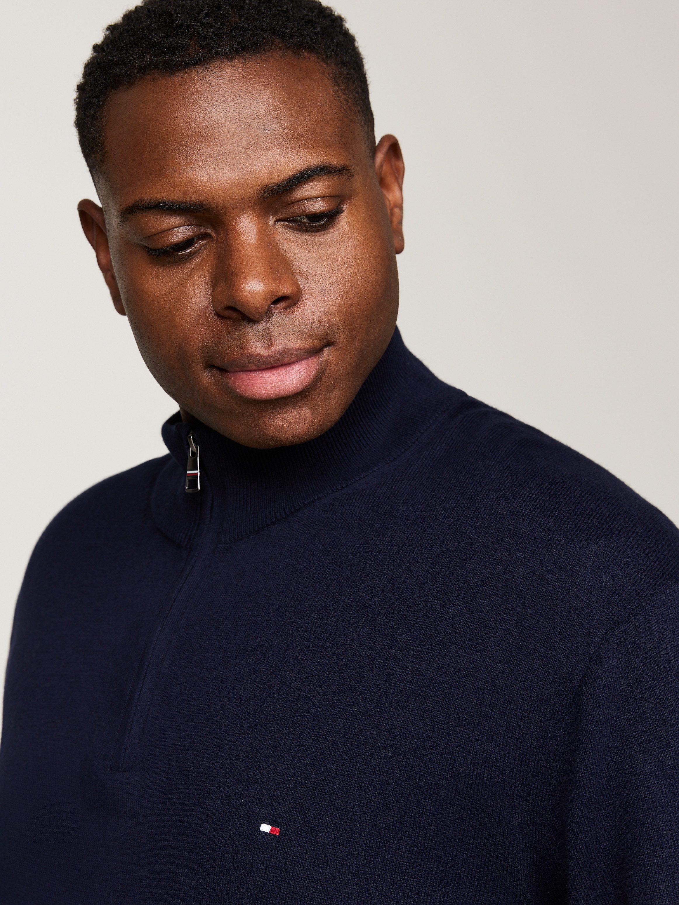 Tommy Hilfiger Big & Tall Troyer BT-PIMA ORG CTN CASHMERE ZMOCK-B Große Größen