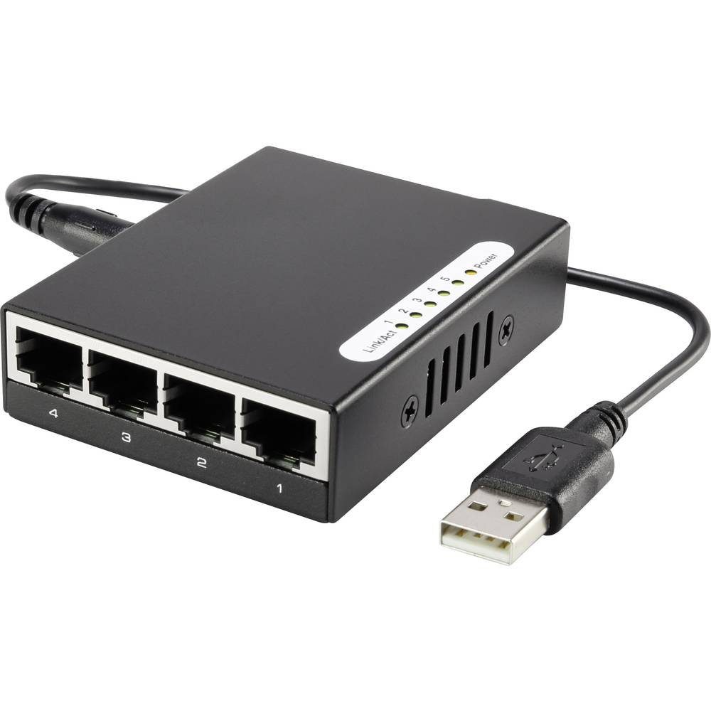 5 Port 10/100 Metall-Switch mini mit Netzwerk-Switch