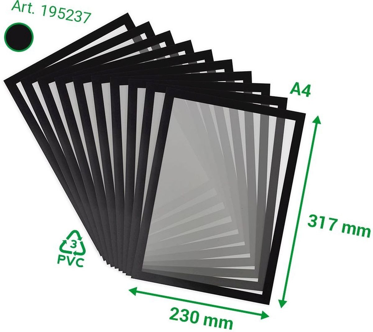 Thumbnail - Tarifold Fächermappe Info-Rahmen Magneto Solo Pro 230x317mm VE=10 Stück schwarz (7 Stück)