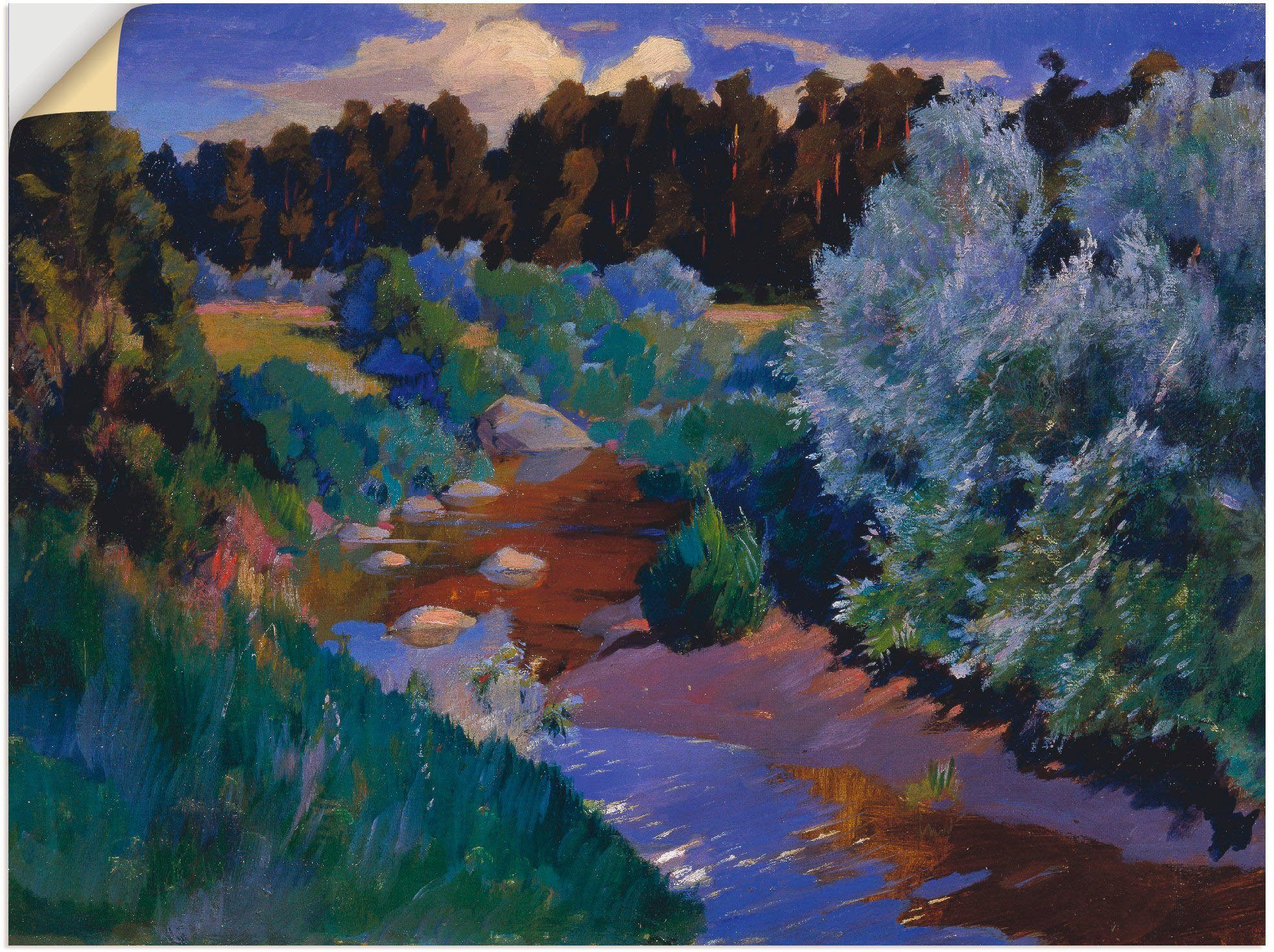 Artland Wandbild Landschaft mit Fluss., Gewässer (1 St), als Leinwandbild, Wandaufkleber oder Poster in versch. Größen