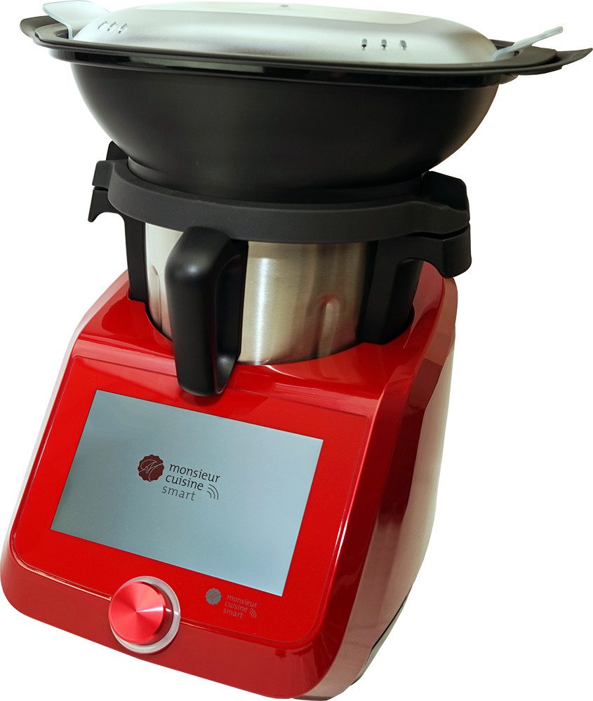 SilverCrest Küchenmaschine mit Kochfunktion Monsieur Cuisine Smart Limited Edition SKMS 1200 B2 Rot, 1200 W, 4,5 l Schüssel, COOKING-PILOT -über 1.000 Rezepte mit Schritt-für-Schritt-Anleitung