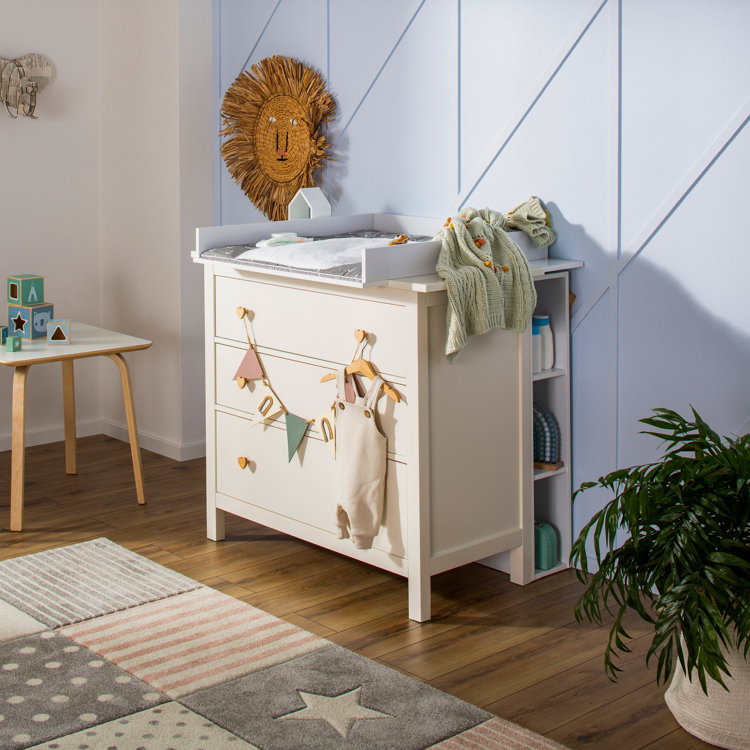 Puckdaddy GmbH Wickelaufsatz Marius (108x80x10cm) für IKEA Hemnes Kommoden