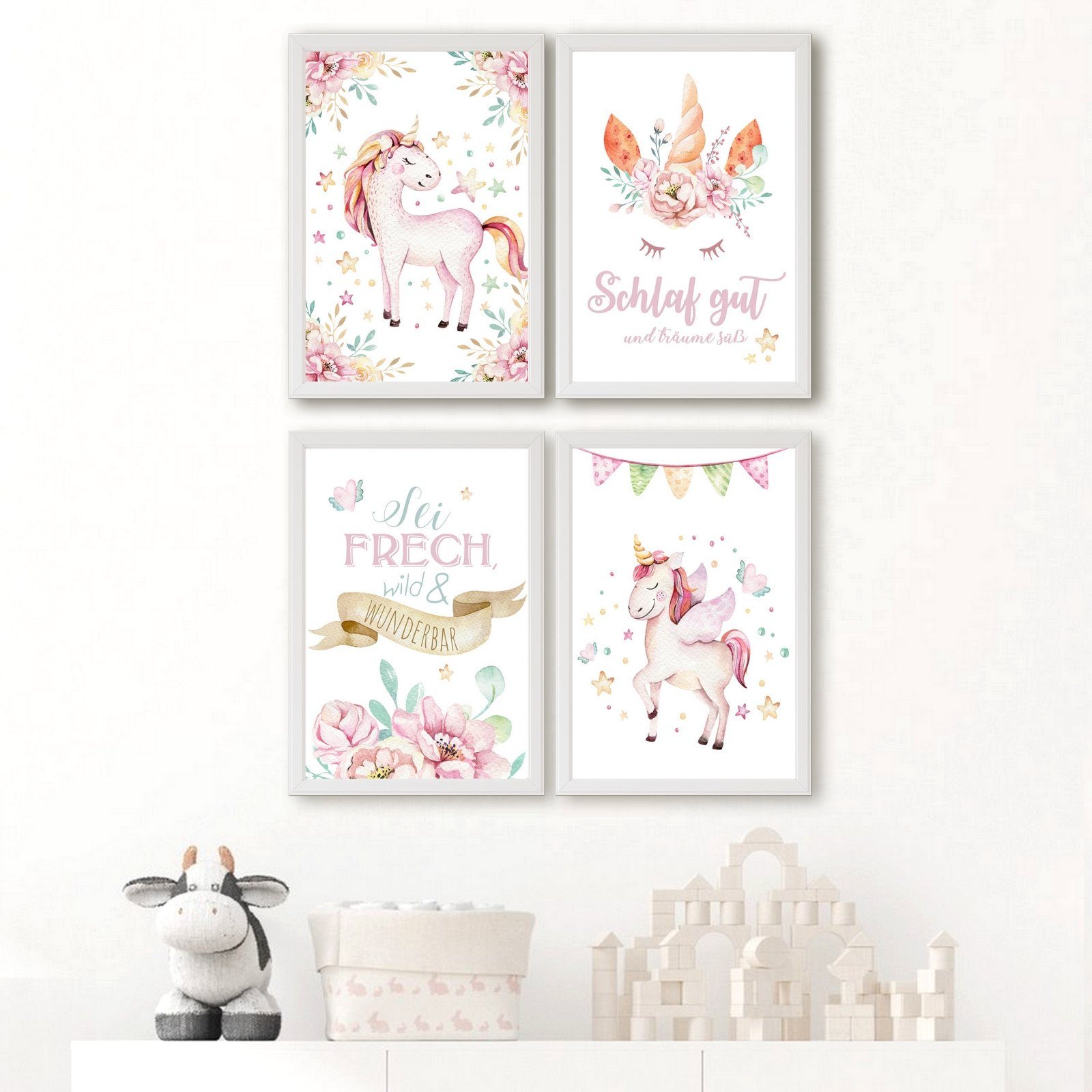 homestyle-accessoires Poster Bilderset Kinderbilder EINHORN UNICORN günstig online kaufen