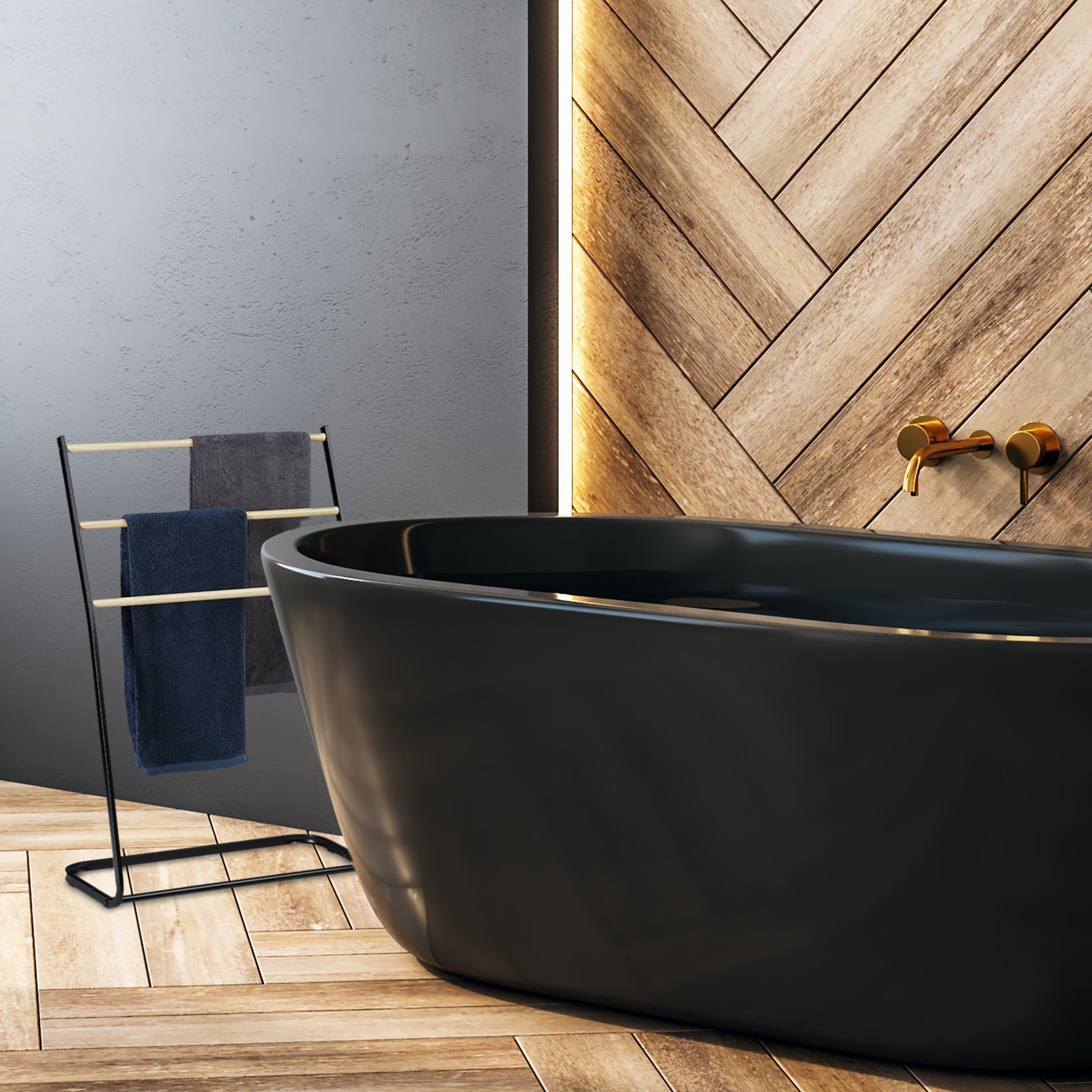 relaxdays Handtuchständer Handtuchhalter stehend aus Metall günstig online kaufen