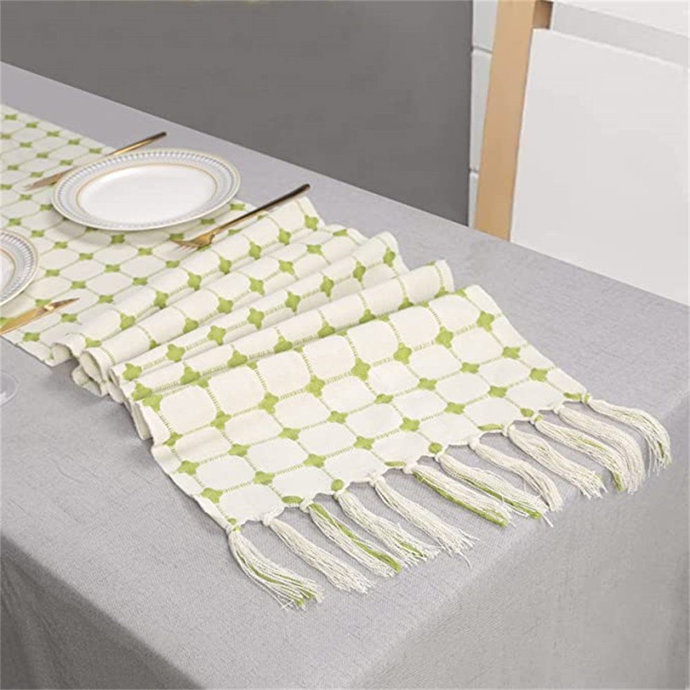 HAMÖWO Tischläufer Tischläufer, Dekoration Waschbar Grün Tischdeko Tischband Esstisch Küche
