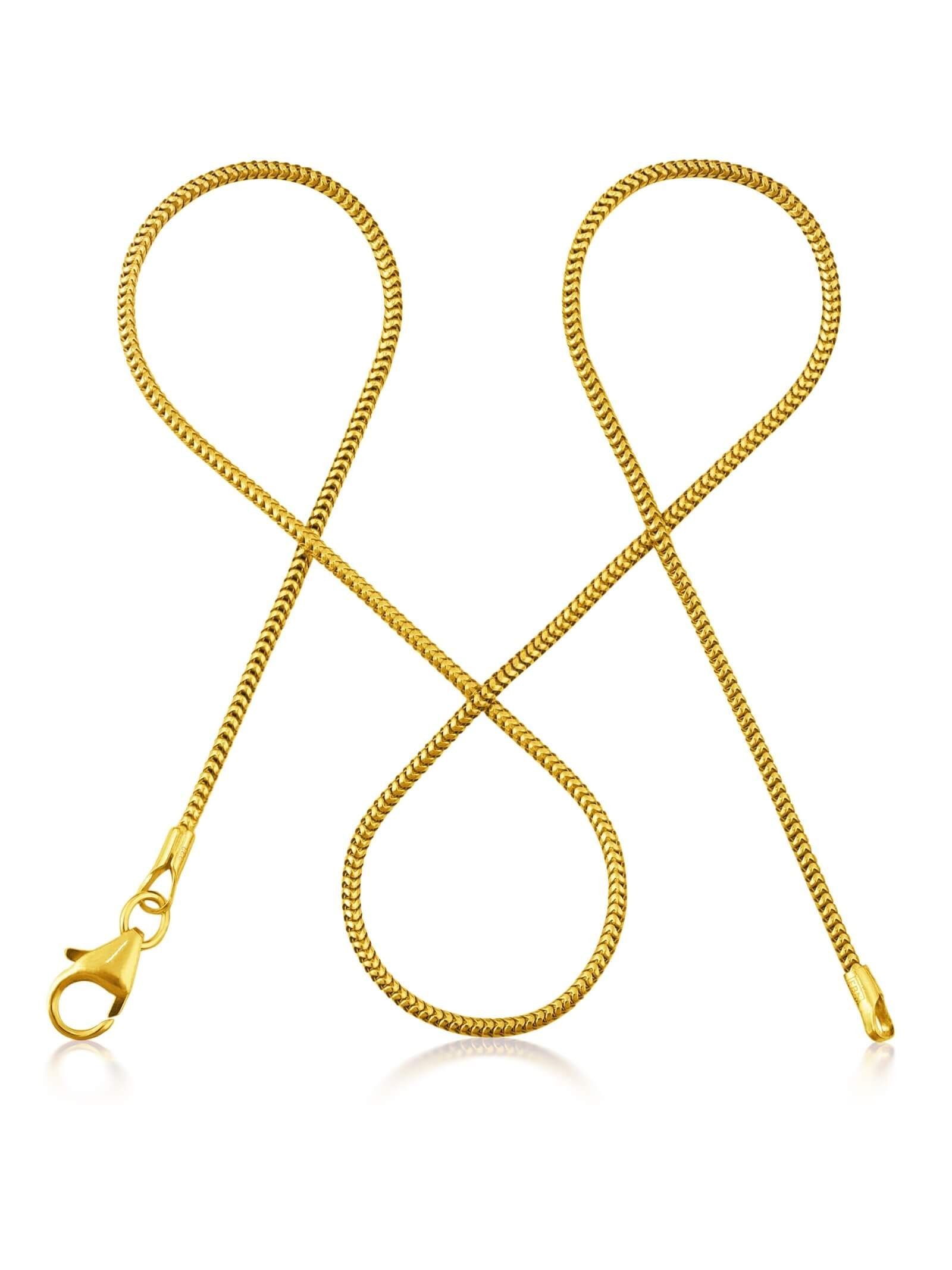 modabilé Silberkette Schlangenkette HEARTFELT Vergoldet, Damen Halskette Gold 1,2mm, 40cm, Sterling Silber 925, Made in Germany