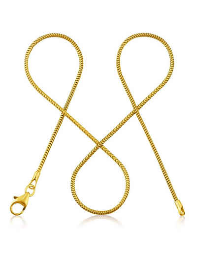 modabilé Silberkette Schlangenkette HEARTFELT Vergoldet, Damen Halskette 1,2mm 35cm Gold, Sterling Silber 925, Made in Germany