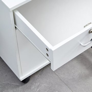 CLIPOP Aktenschrank Rollcontainer Schrank (1er Set) Abschließbar mit 1 Schubladen Aktenschrank unter Schreibtisch