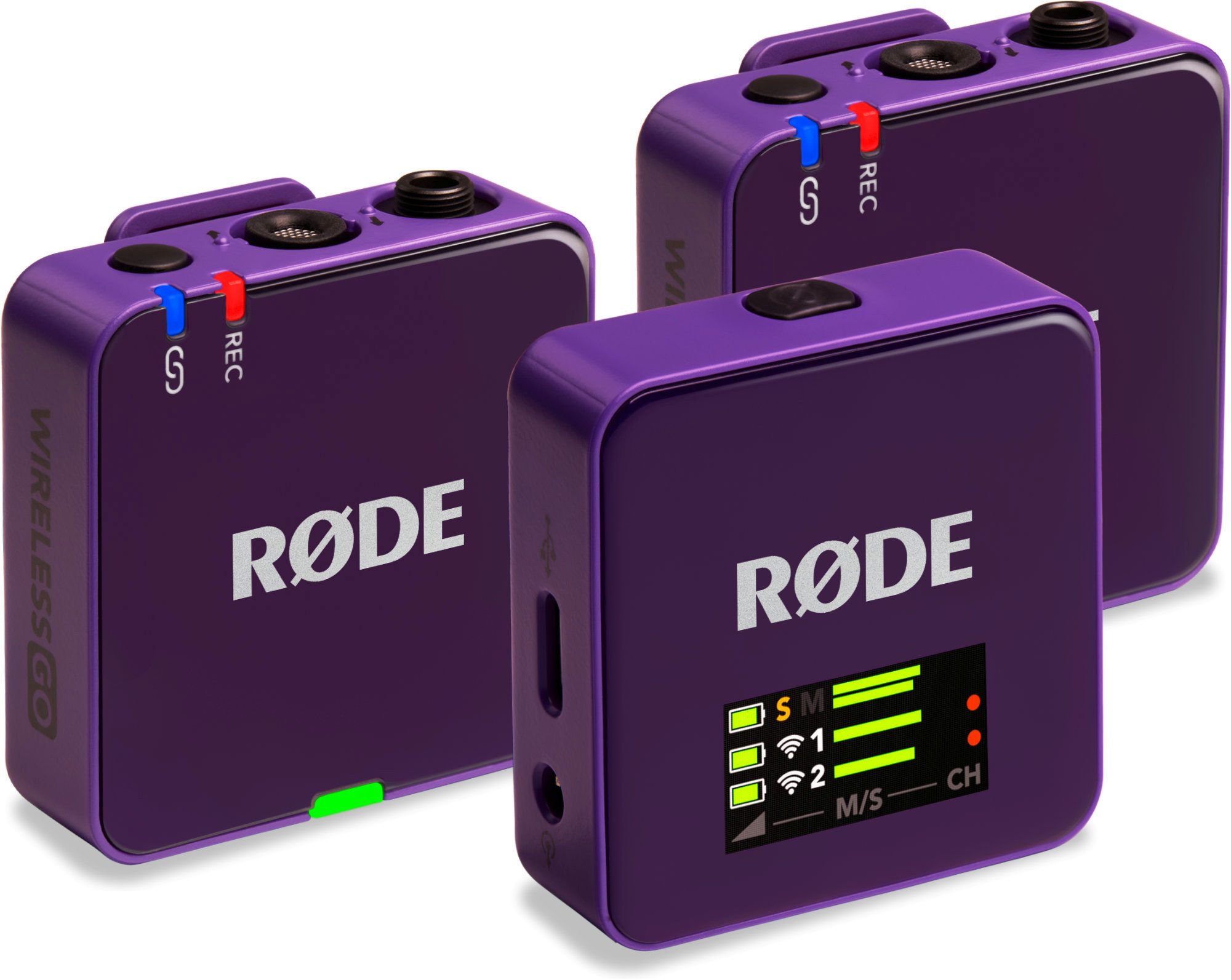 RODE Microphones Mikrofon Wireless GO (Gen 3) Drahtlos-Mikrofonsystem Purple (Set, 10-tlg), mit 32 Bit Float Recording