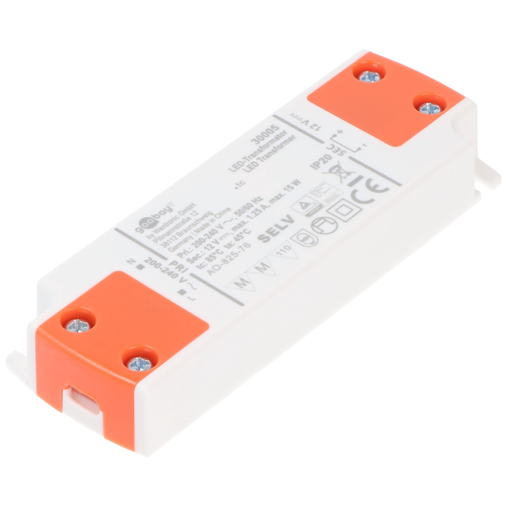 LED Taschenlampe LED-Trafo 12 V/15 W 12 V DC für LEDs bis 15 W Gesamtlast 103x35,5x16m