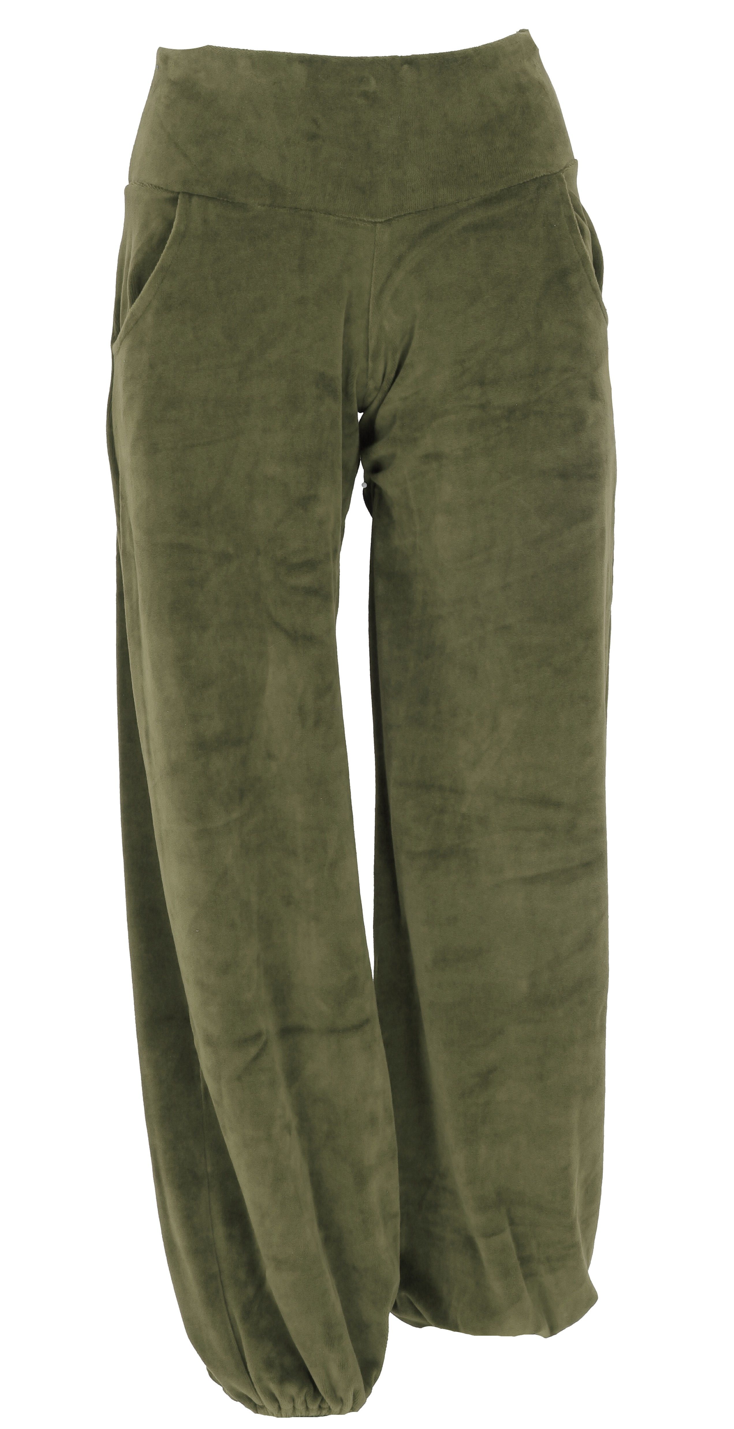 Guru-Shop Relaxhose Boho Samt Pluderhose, Wohlfühlhose, Yogahose -.. alternative Bekleidung
