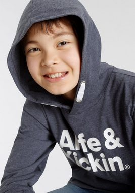 Alife & Kickin Kapuzenshirt Logo-Print in melierter Qualität
