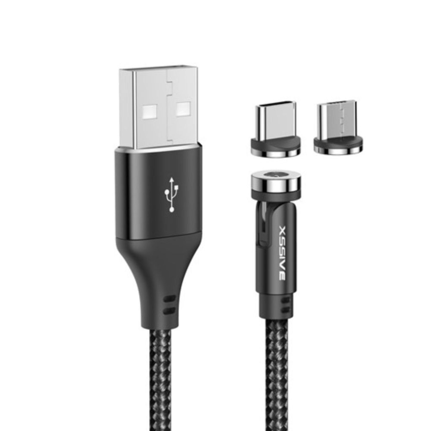 COFI 1453 Magnetisches Kabel für USB-C und Micro Lade- und Synchronisationskabel USB-Ladegerät