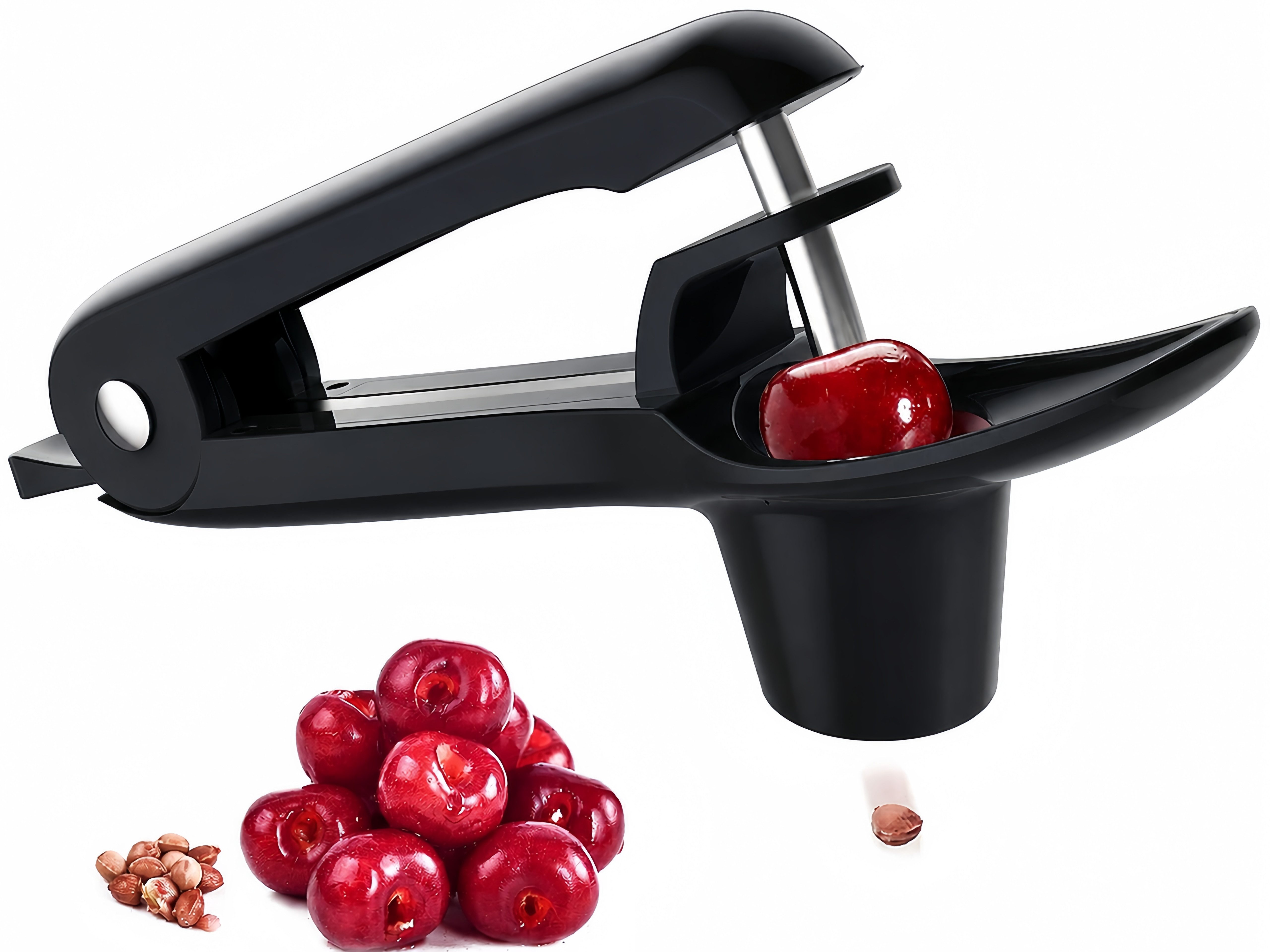 Forrlite Entkerner Kirschentkerner, Kirschkernentferner, Edelstahl Entkerner Kirschen, (Manueller Obstentkerner für Früchte, Tragbar Kirschentkernen Werkzeug), für Obst Pflaumen Oliven Cherries