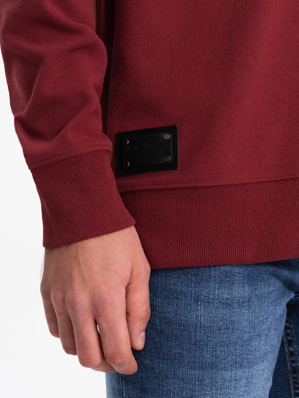 OMBRE Sweatshirt Sweatshirt für Männer mit weißem Polokragen