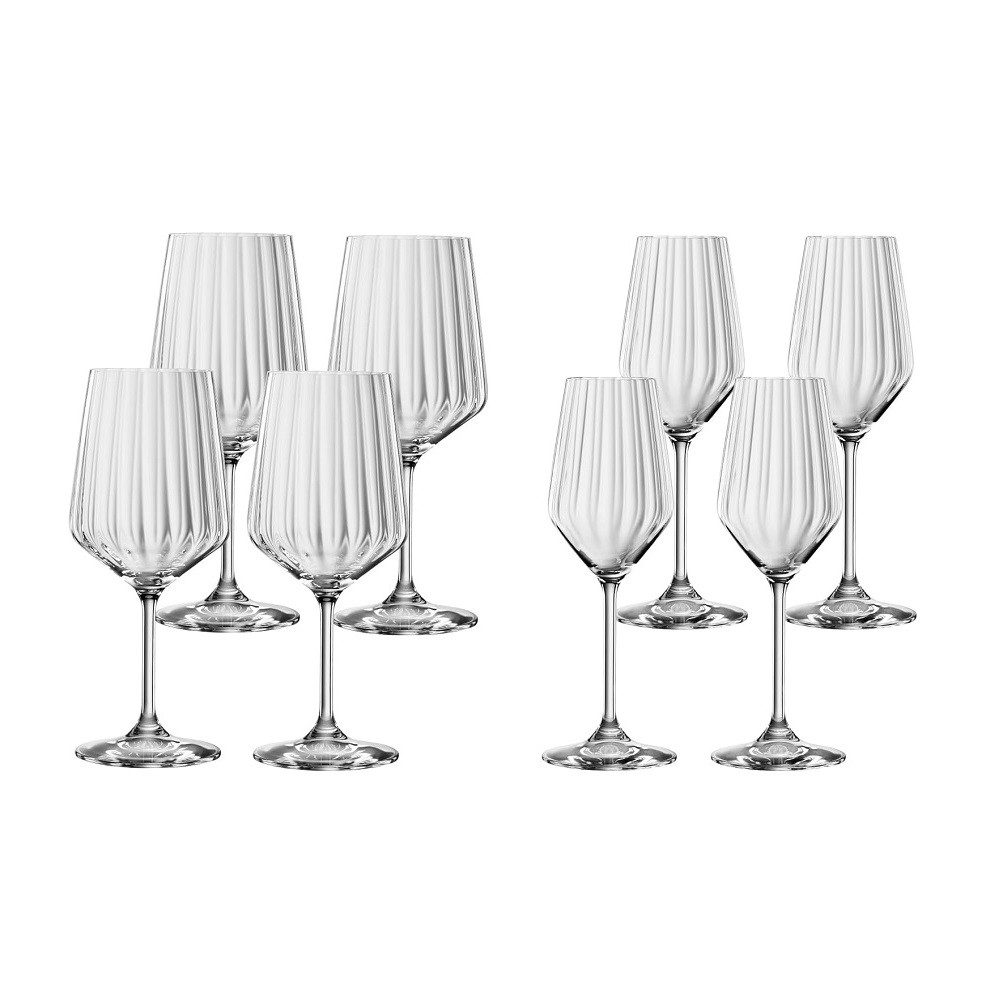 Weinglas Spiegelau Lifestyle 4x Rotwein + 4x Champagner Gläser