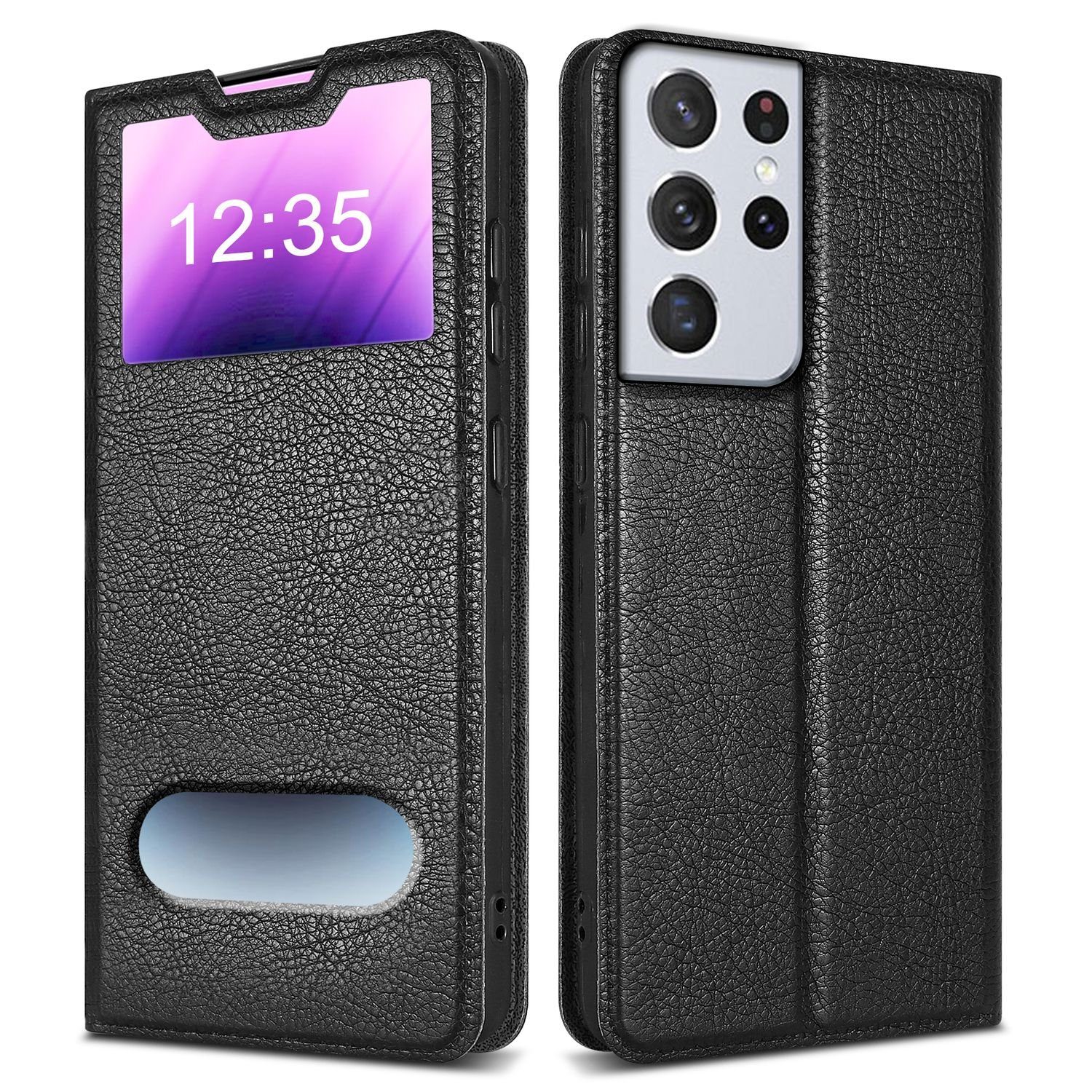 Cadorabo Handyhülle für Samsung Galaxy S21 ULTRA Hülle Samsung Galaxy S21 ULTRA, Klappbare Handy Schutzhülle - Hülle - mit Standfunktion und Kartenfach