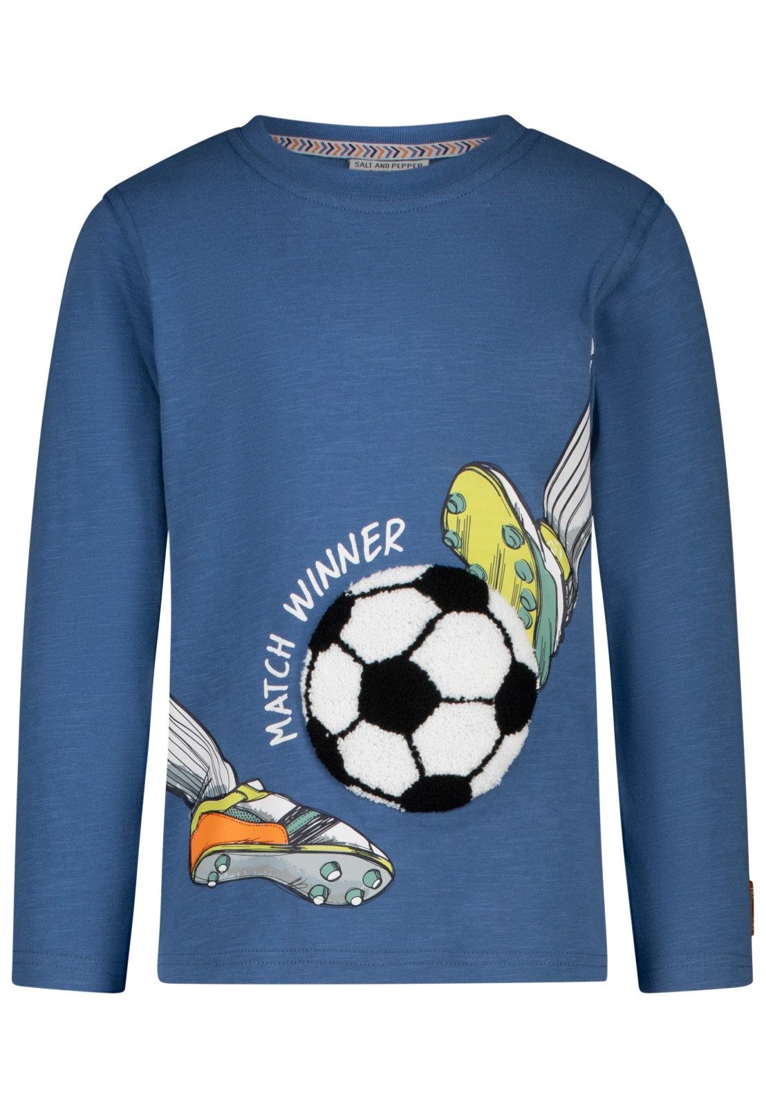 SALT AND PEPPER Langarmshirt Salt & Pepper Jungen Fußball Langarmshirt blue (1-tlg)