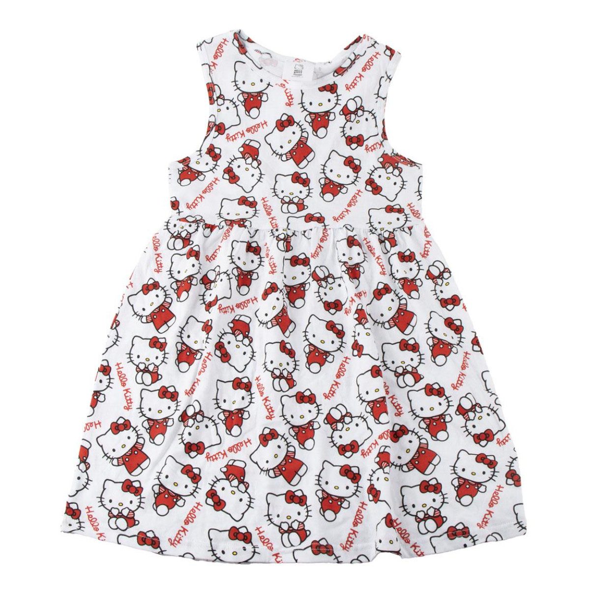 Hello Kitty Sommerkleid Kinder Kleid Sommerkleid Freizeit Baumwolle Single Jersey (Packung, Einteilig)