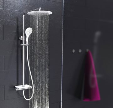 Eisl Brausegarnitur Grande Vita, Höhe 101 cm, Duschsystem mit Thermostat und Ablage, Regendusche mit Wandhalterung