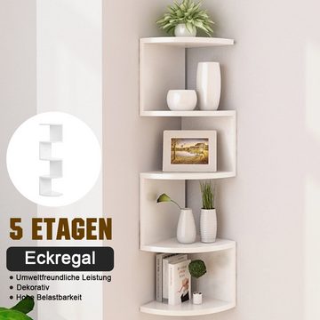 PFCTART Eckregal Wandmontierte Eckregale mit 5 Etagen, Klassisches Radial-Eck-Wandregal