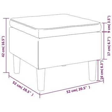 vidaXL Hocker Hocker mit Holzbeinen Hellgrau Samt (1 St)