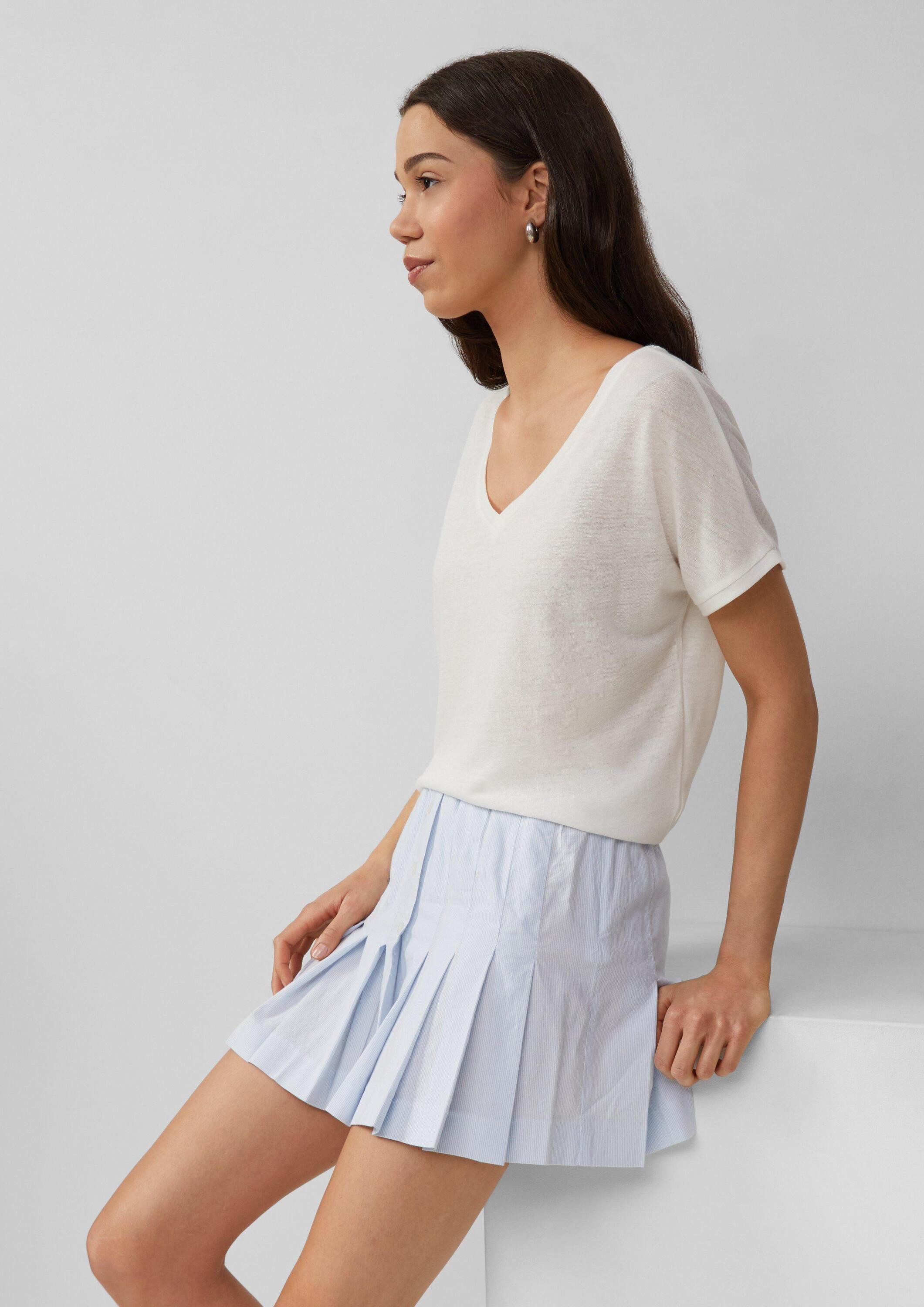 QS Kurzarmshirt T-Shirt Locker geschnittenes T-Shirt günstig online kaufen