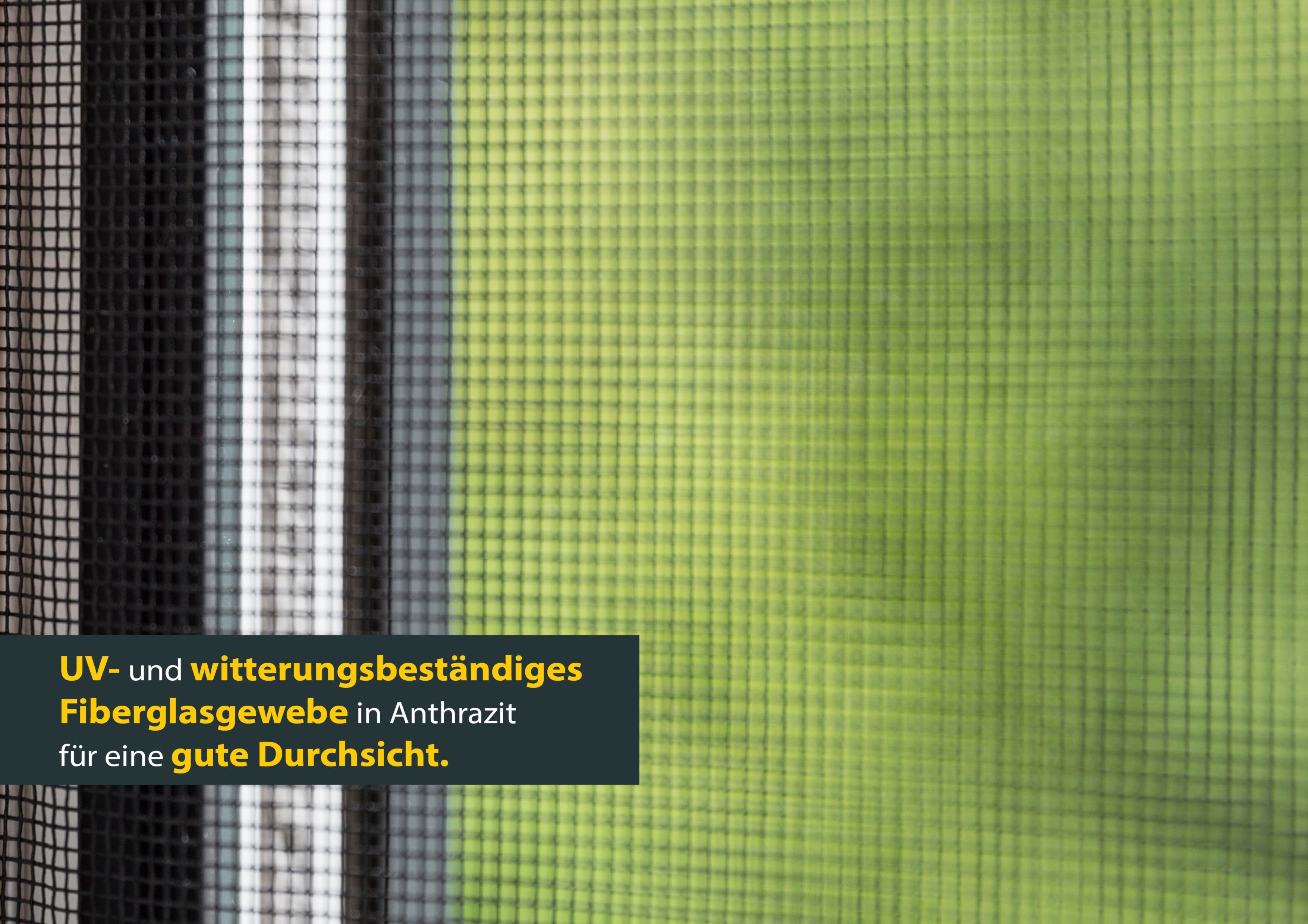 Magnetrahmen 50748 100 cm, für Fliegengitter kürzbar, SCHELLENBERG Fiberglasgewebe Insektenschutz-Fensterrahmen 120 mit anthrazit, Fenster, x