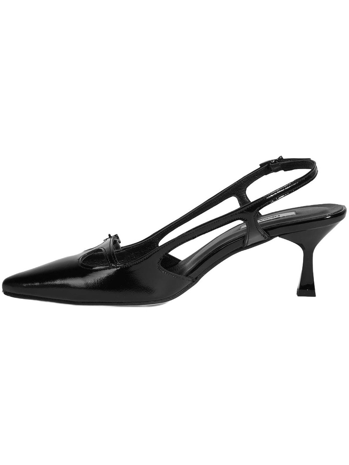 Desa Damen-Slipper – Obermaterial aus Lackleder, Lederfutter, Schnallenver Pumps