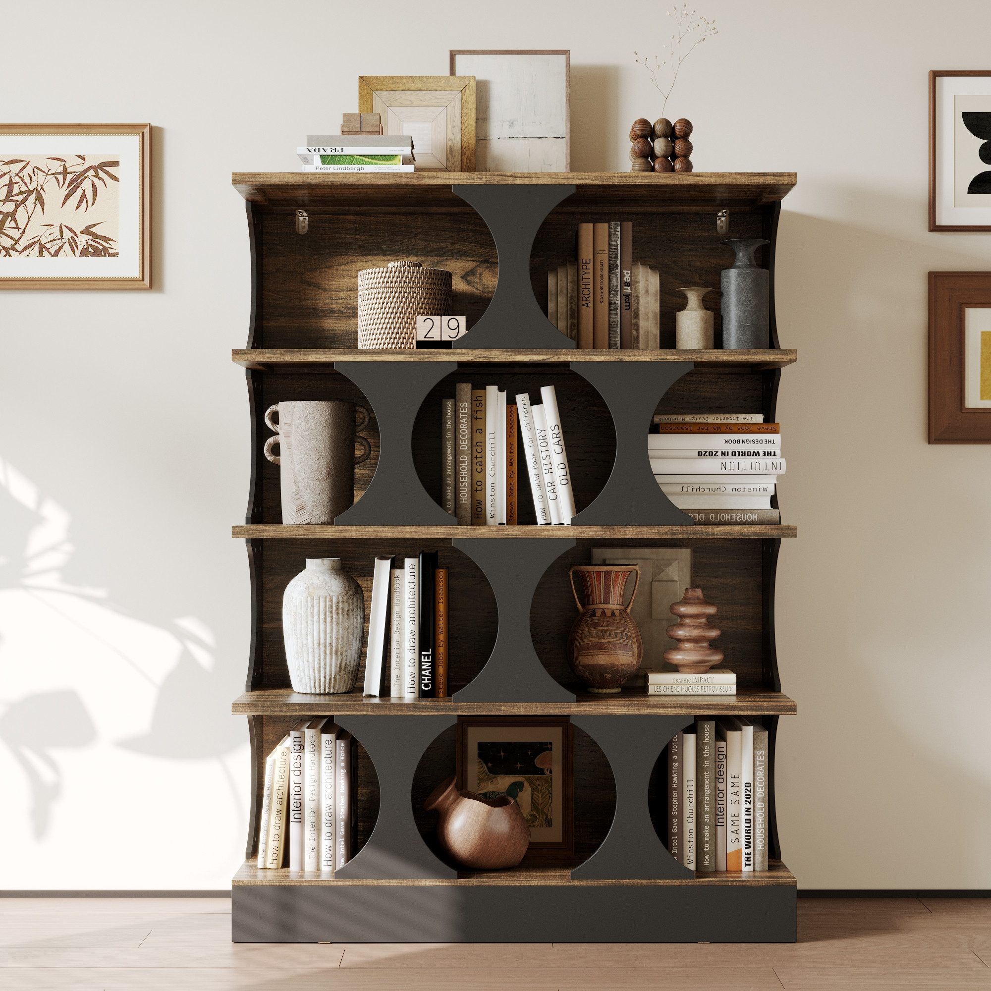 FUFU&GAGA Bücherregal Vitrine mit offenen Fächern, MDF günstig online kaufen