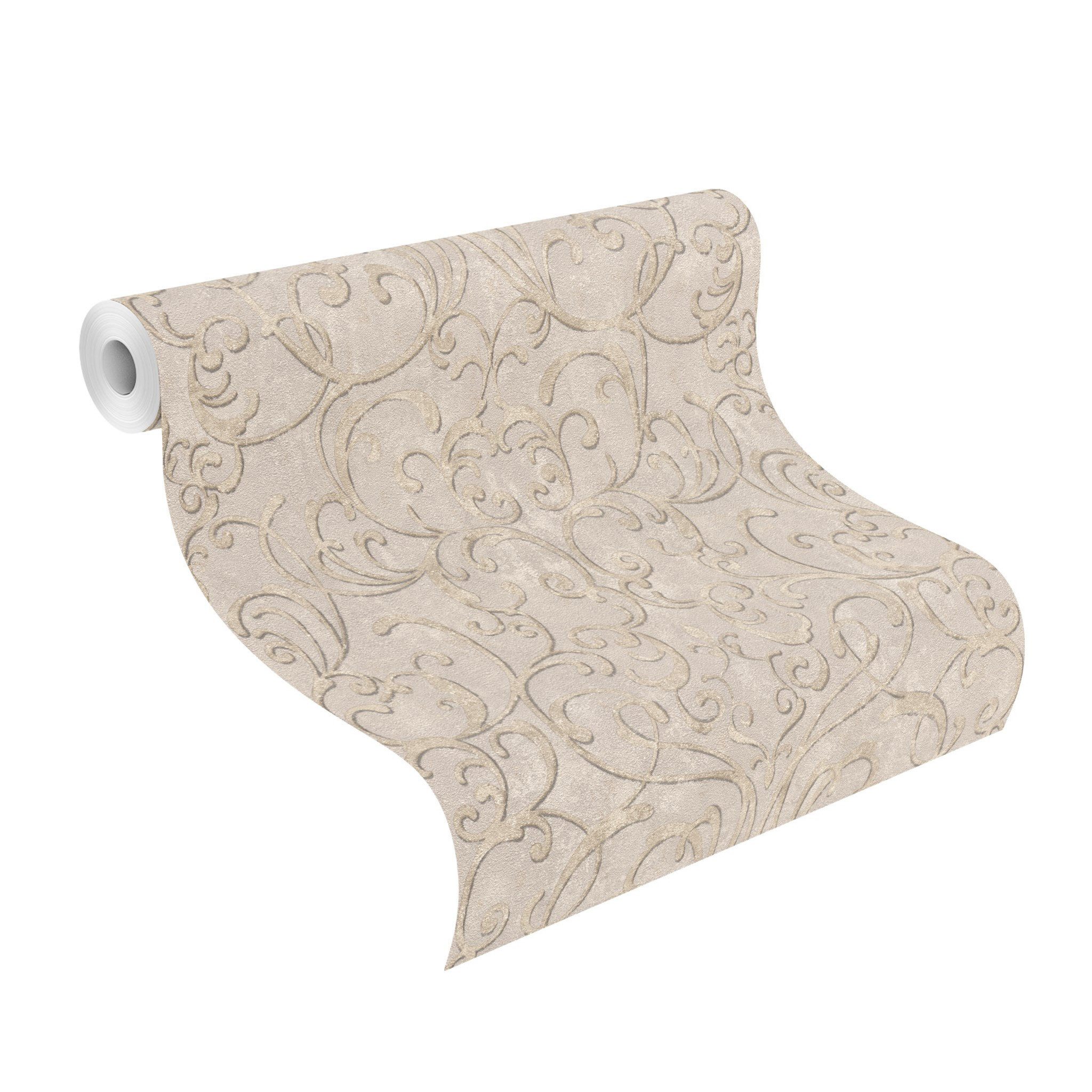 Rasch Vliestapete, strukturiert, Barock, (1 Rolle, 1 St), Ornamente