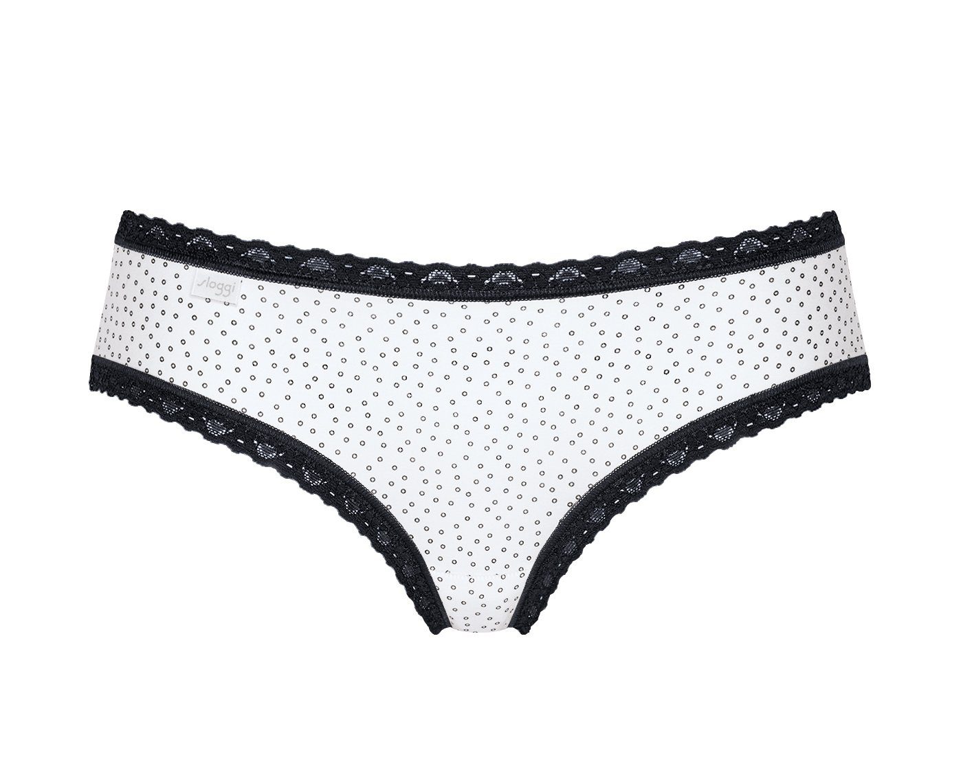 Sloggi Panty (Packung, 3-St) mit schwarz, Spitzeneinfassung weiß, zarter grau
