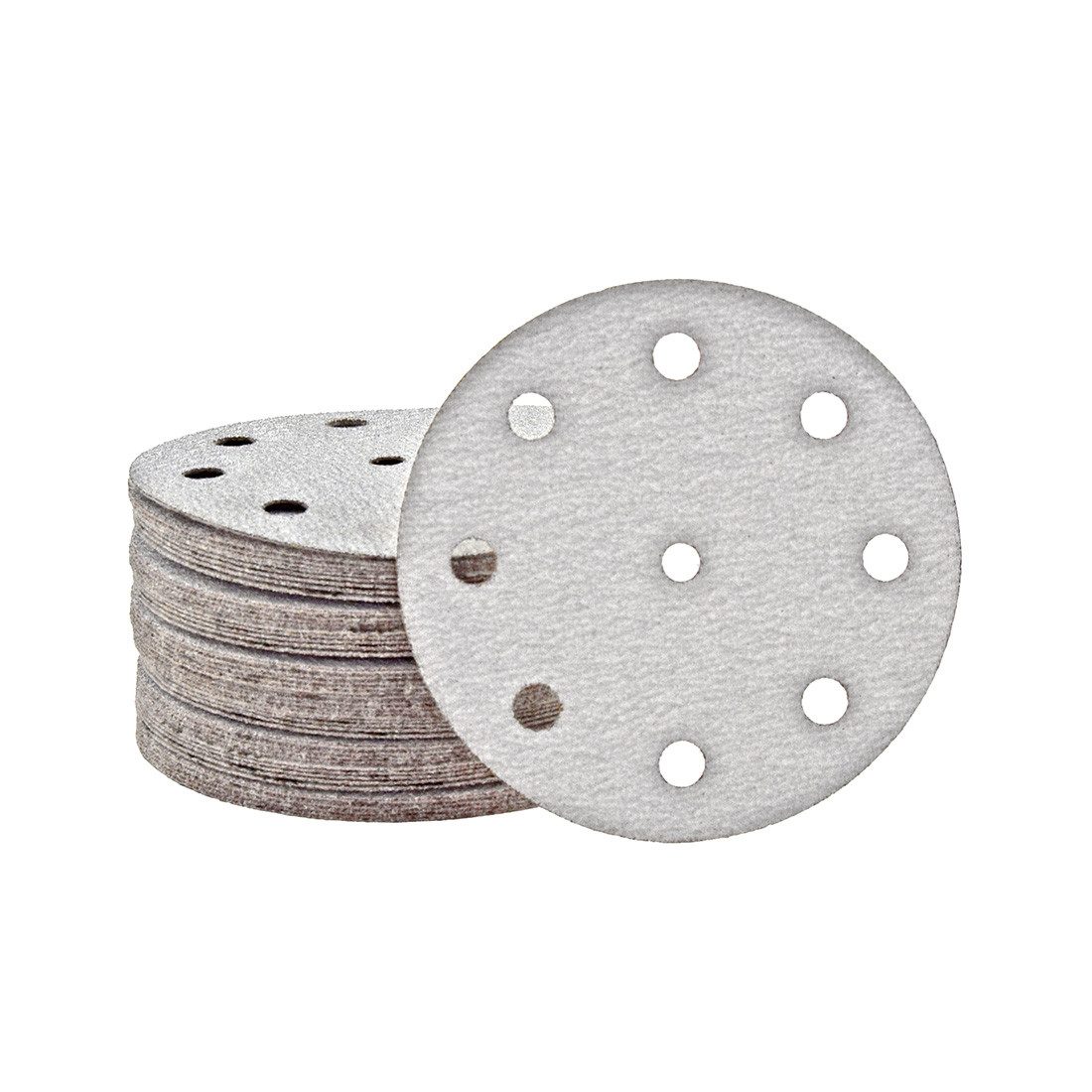 MioTools Schleifscheibe Ø 125 mm 9-Loch Klett-Schleifscheiben für Exzenterschleifer, Normalkorund, 50 Stk., K400