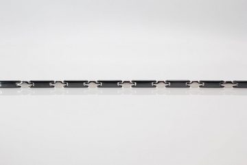 ELLAWIL Edelstahlarmband Gliederarmband Edelstahl- Keramikarmband Handgelenkkette Damenarmband (aus schwarzer Keramik mit silberfarbenen Edelstahl, Armbandlänge 20 cm, Breite 6 mm), inklusive Geschenkschachtel