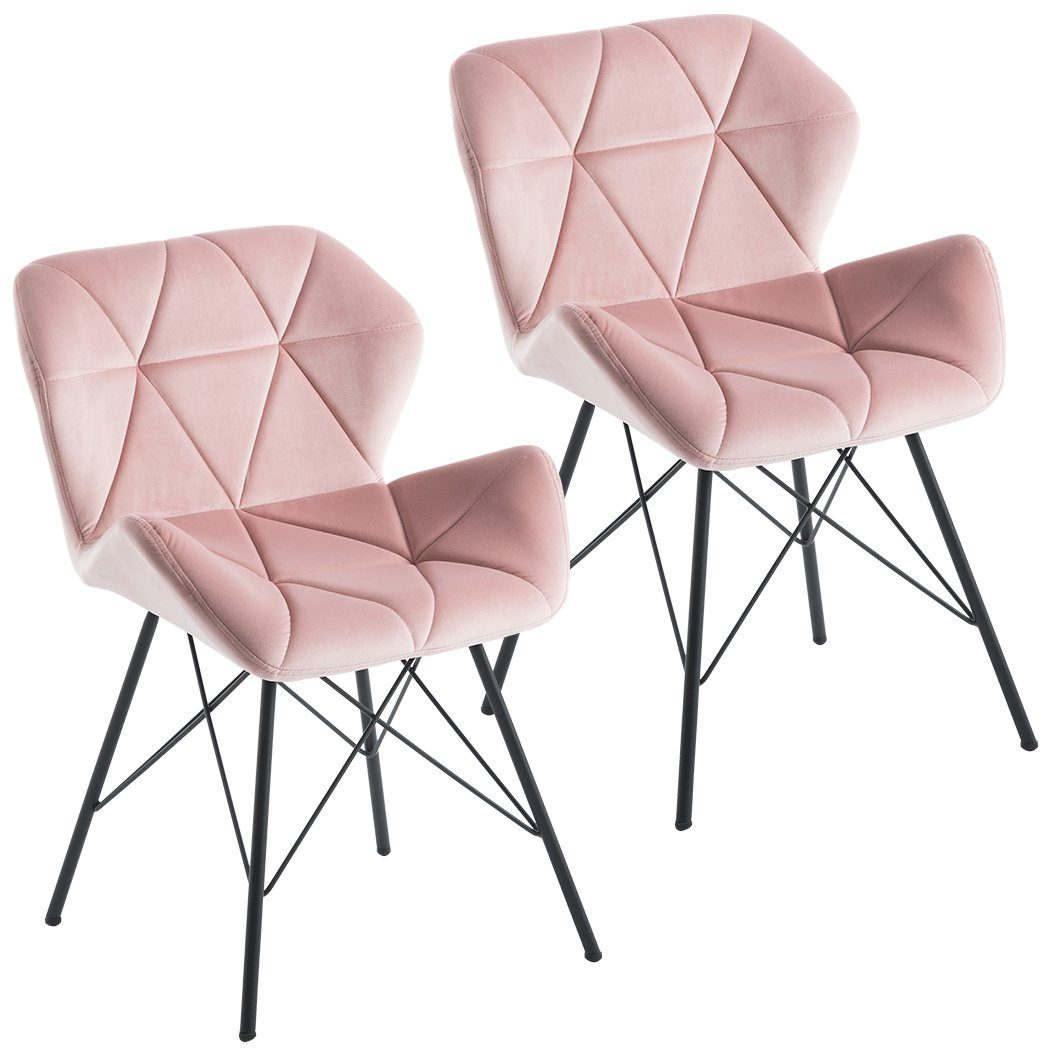 Duhome Esszimmerstuhl, 2er Set Stuhl Esszimmerstuhl Kunstleder, Samt oder  Stoff Lederoptik Metallbeine | Stühle