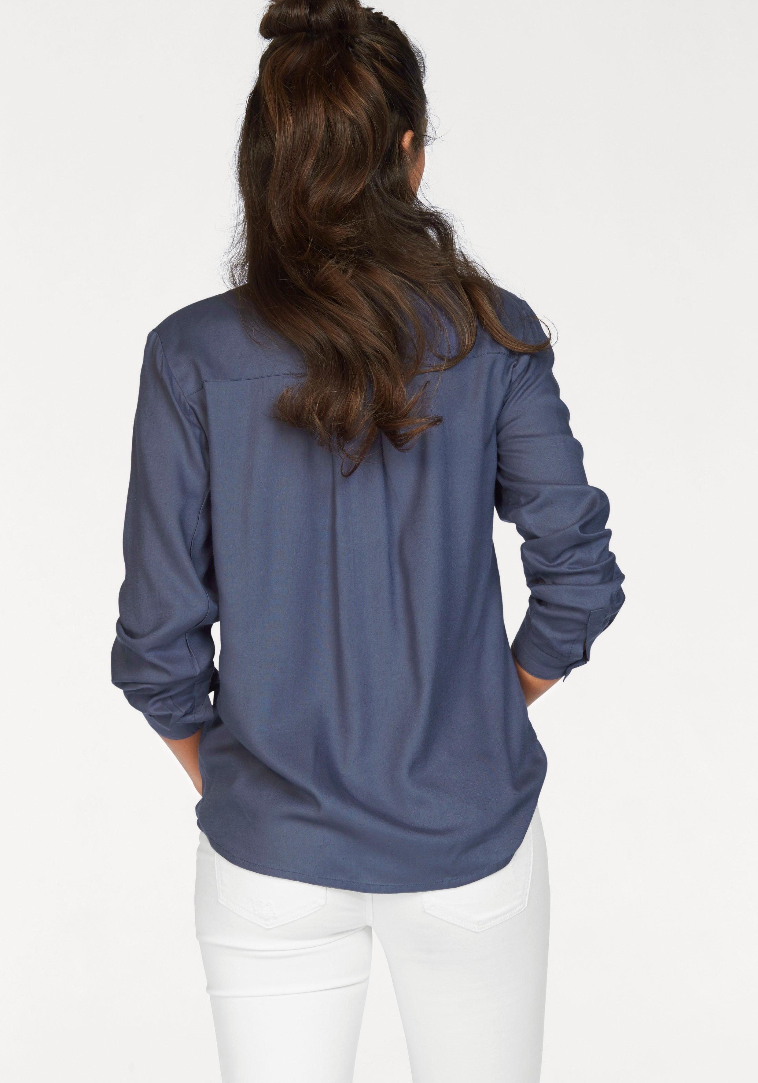AJC Hemdbluse mit kleinem Stehkragen und günstig online kaufen