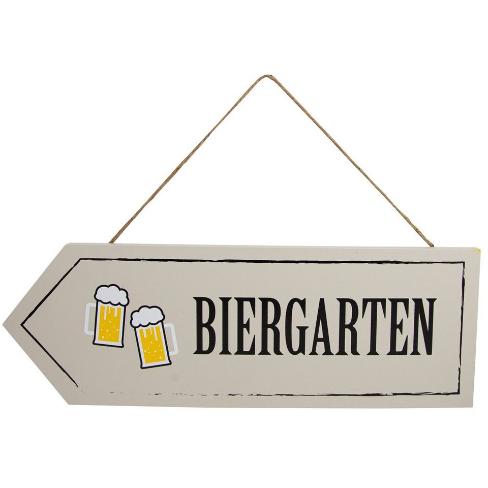 RIFFELMACHER & WEINBERGER Dekoobjekt Riffelmacher Holz Dekoschild  'Biergarten' 08526, Maße: 40 x 25 cm